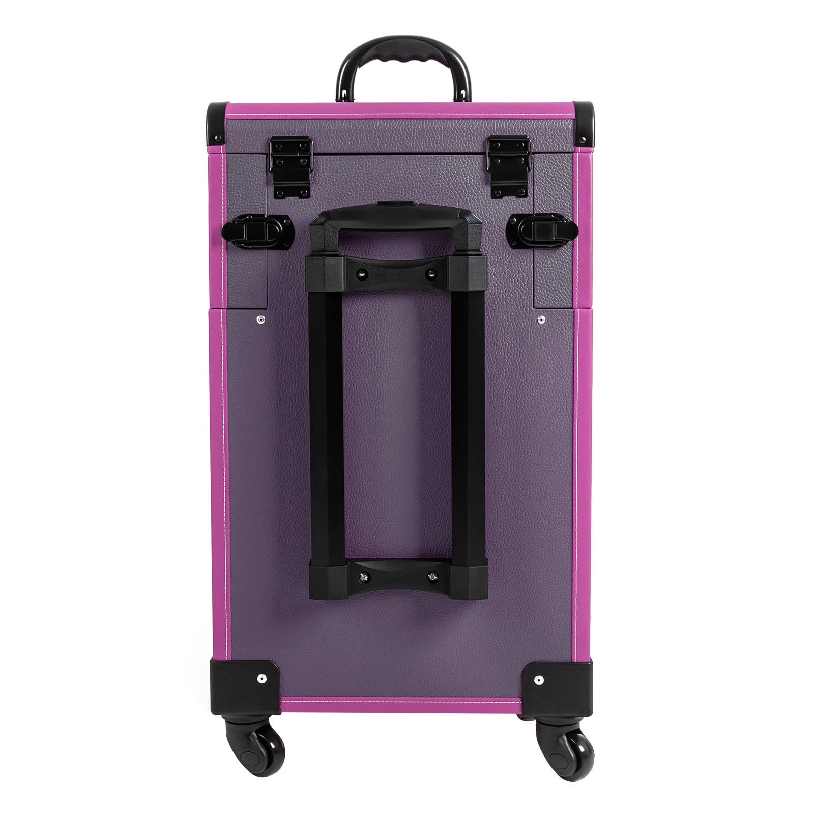3-Tier Rolling Makeup Case - Professional Travel Cosmetic Train Case with Wheels & Lock | Portable Makeup Trolley Cart for Nail Technicians, Makeup Artists & Hairstylists | Perfect for Salon, Travel & Mobile Beauty Services