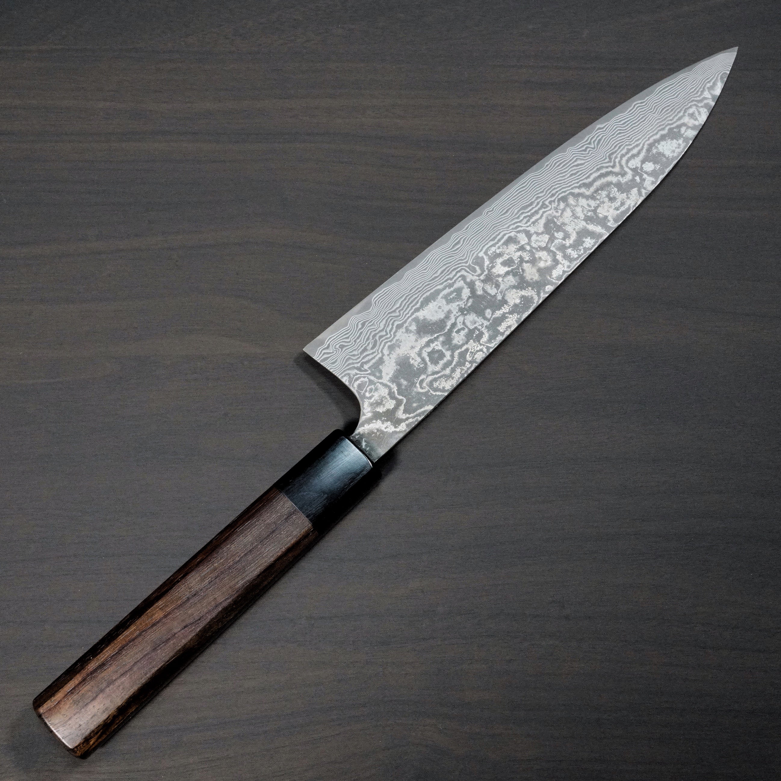 Premium Saji Takeshi SG2 Black Damascus Gyuto Chef Knife 210mm - Japanese High Carbon Stainless Steel with Rosewood Handle - Perfect for Professional Chefs & Home Cooking, Sushi, Meat Cutting & Vegetable Chopping