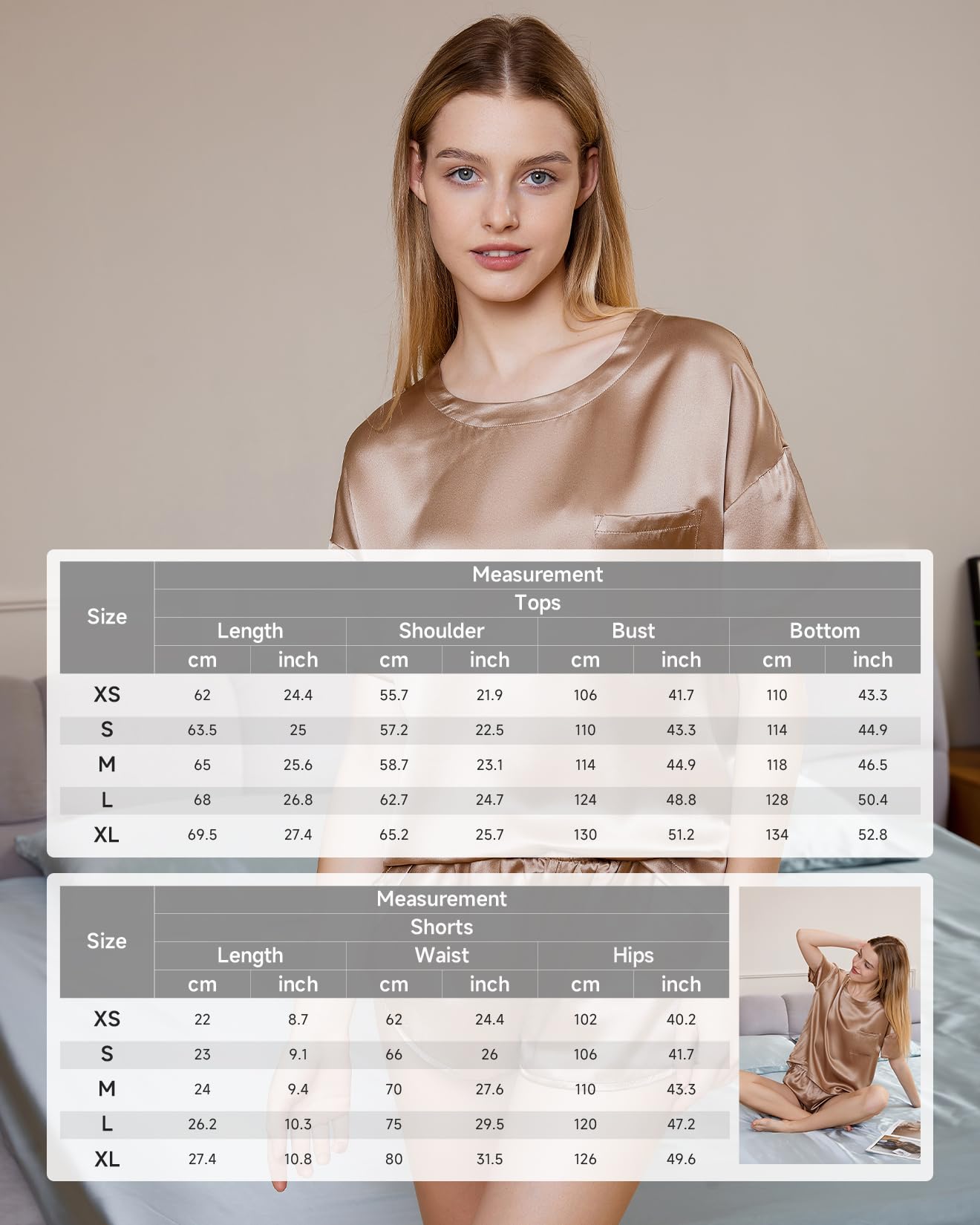 THXSILK 100% Mulberry Silk Pajamas Set for Women - 2 Piece Shorts & Top Silk Sleepwear, Soft Lingerie & Lounge Outfit - Perfect for Nightwear, Spa Days & Relaxing at Home