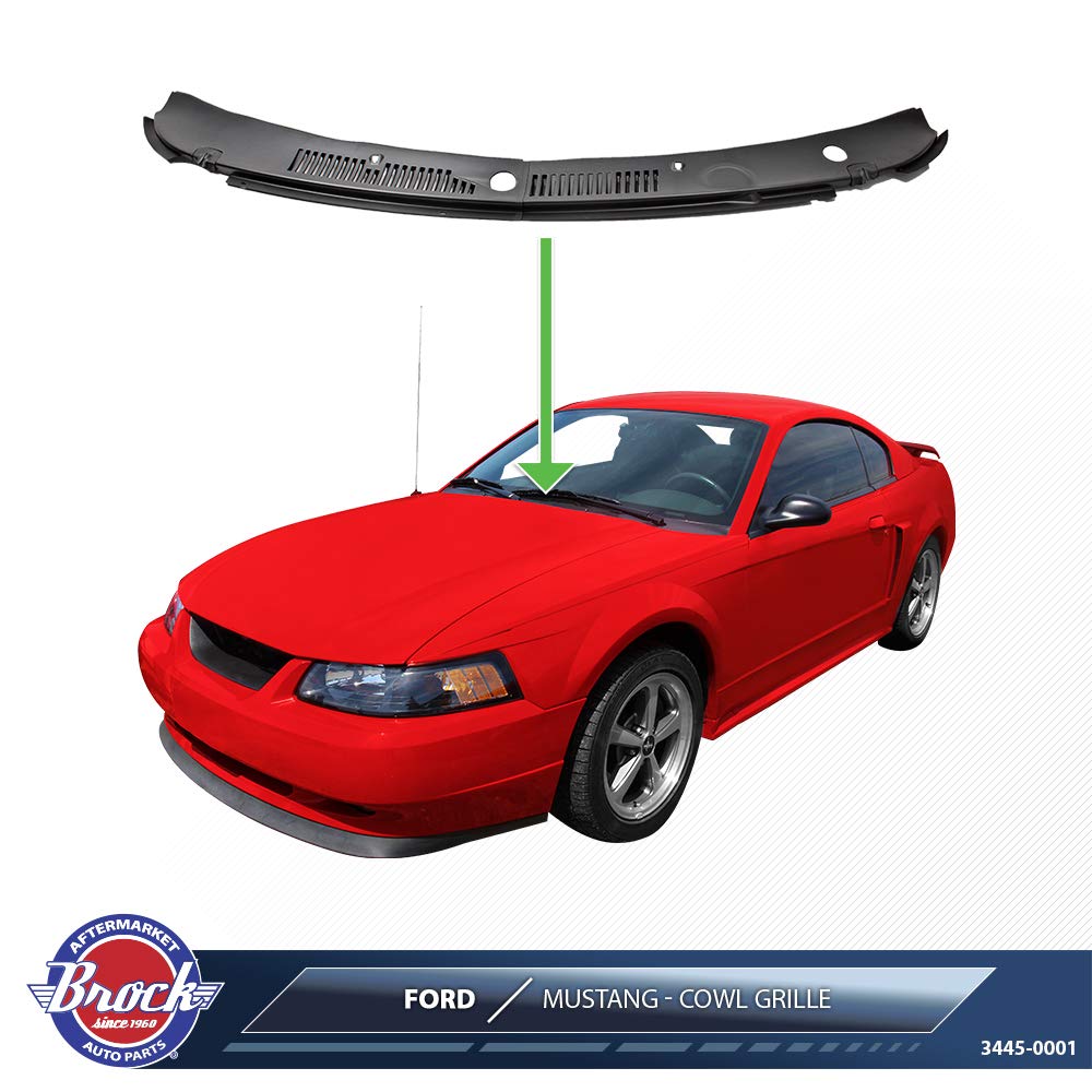 Replacement Power Side Mirrors with Cowl Grille Panel for 1999-2004 Ford Mustang - Perfect for DIY Auto Repair & Car Restoration Projects