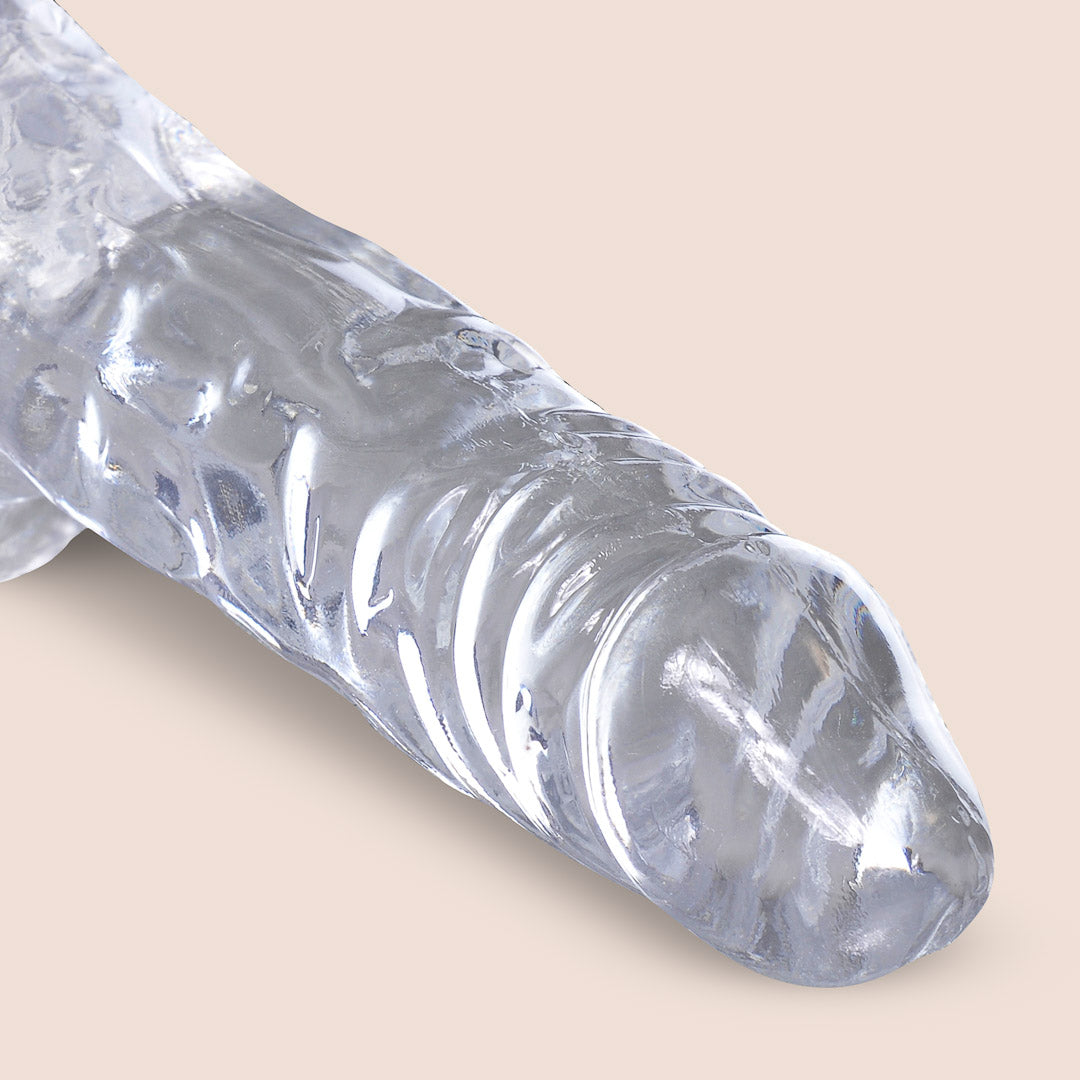 King Cock Clear 4 Inch Realistic Dildo with Balls | Lifelike Silicone Adult Toy for Couples & Solo Play | Perfect for Bedroom Fun, Bachelorette Parties & Spicing Up Your Sex Life