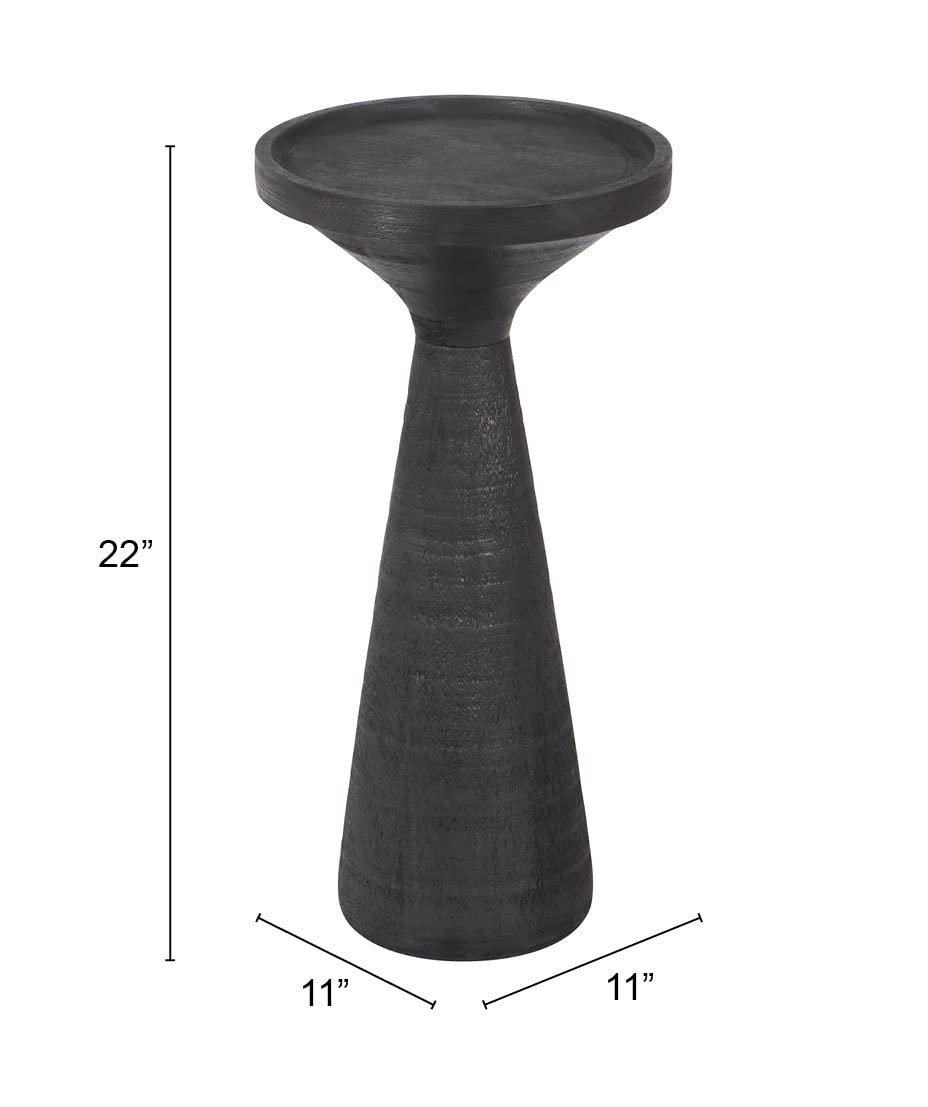Zuo Omni Modern Side Table - Black End Table for Living Room, Bedroom, or Office - Compact Nightstand with Sleek Design for Small Spaces