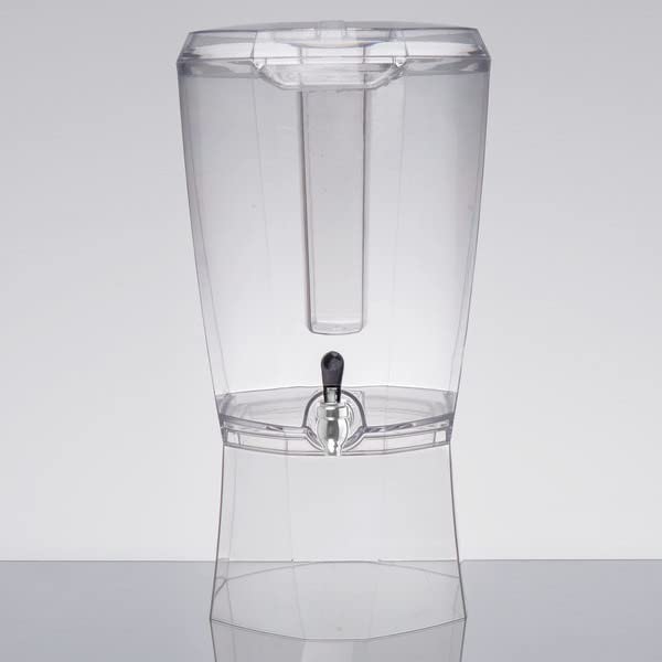 3.5 Gallon Clear Acrylic Beverage Dispenser with Vertical Ice Core - Large Drink Dispenser for Parties, Weddings, Events - Perfect for Lemonade, Iced Tea, Punch, Juice & Cocktails