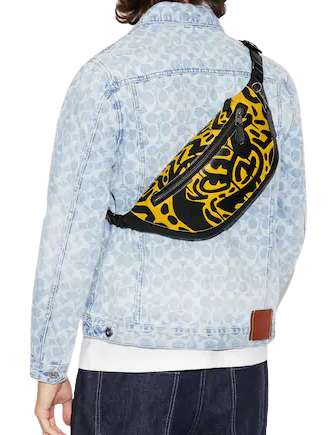 Coach Disney Mickey Mouse X Keith Haring Warren Crossbody Belt Bag - Stylish Unisex Waist Pack for Travel, Concerts & Everyday Use