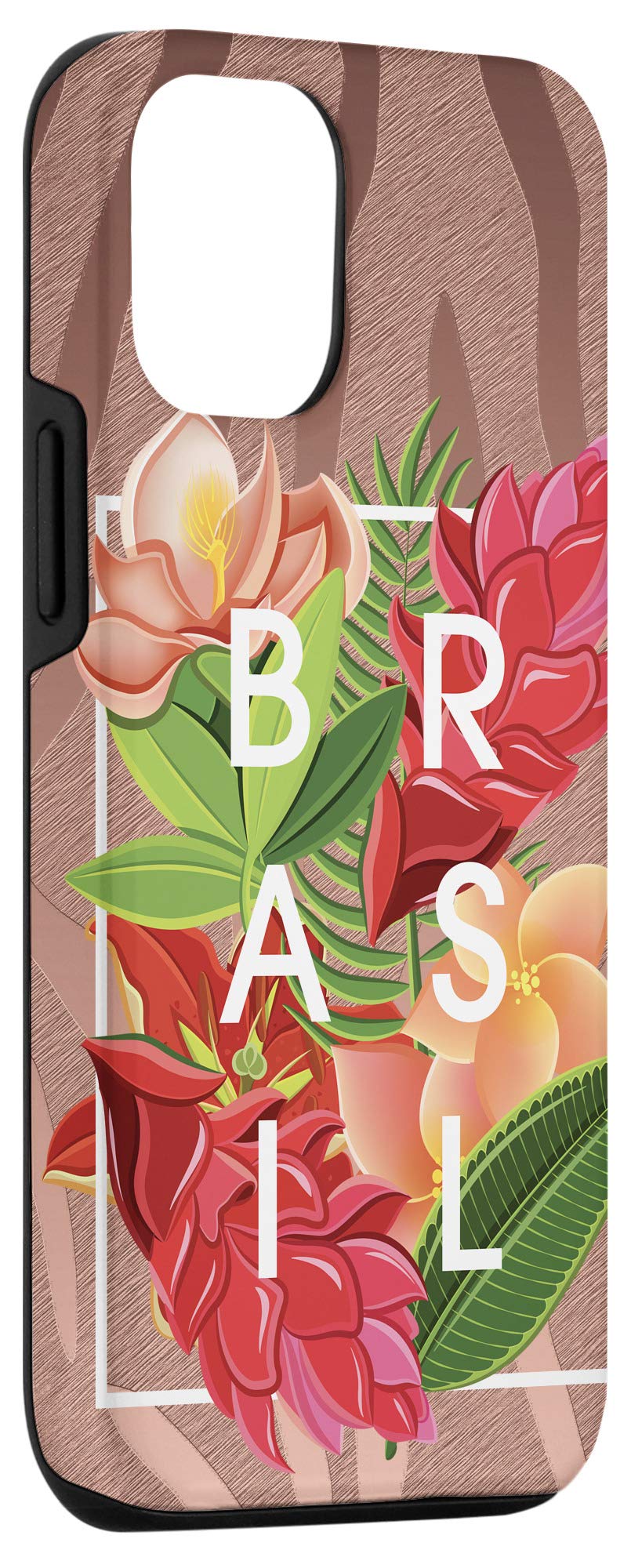iPhone 12/12 Pro Floral Brazil Word Art Phone Case - Durable Brazilian Pride Design for Protection | Perfect for Travel, Everyday Use & Showing Cultural Pride