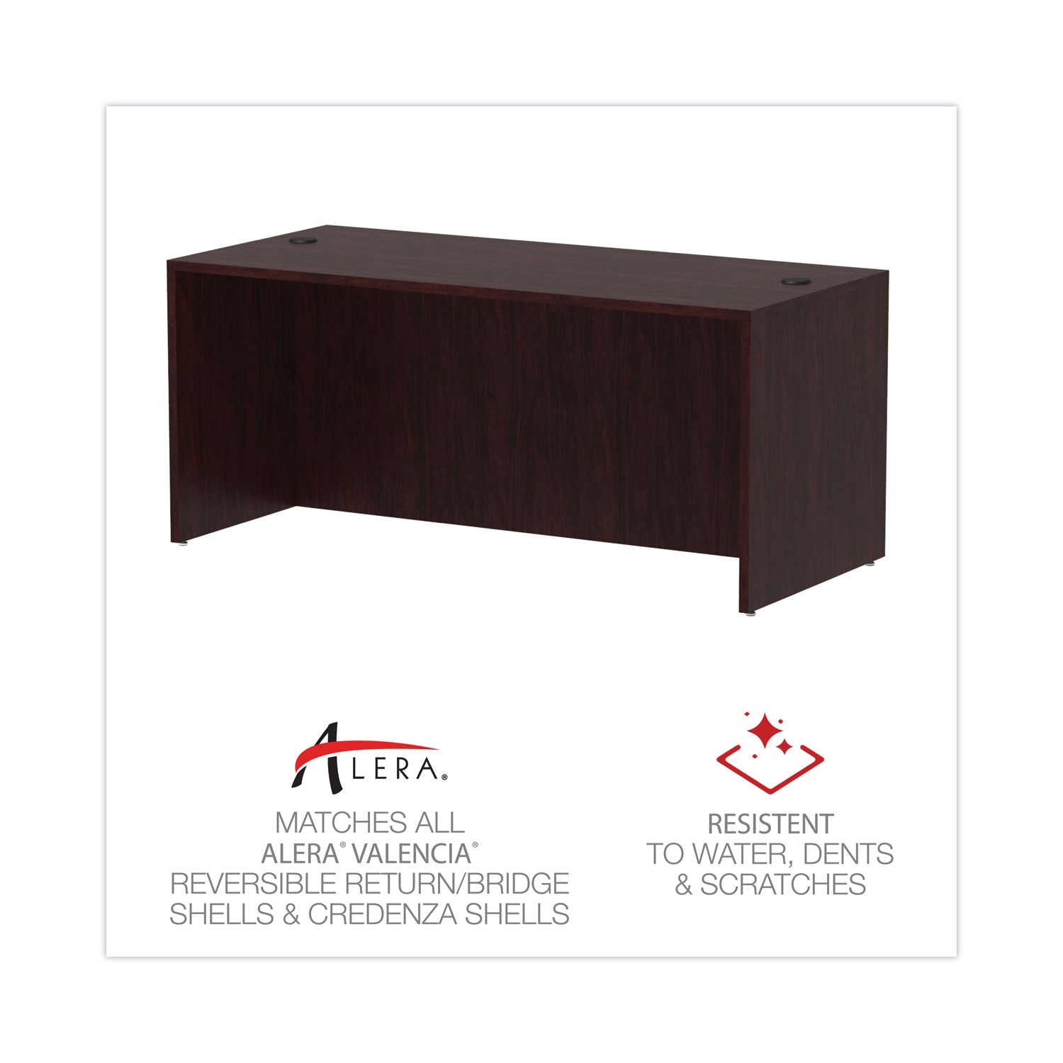 Alera Valencia Series Straight Front Desk Shell - 65