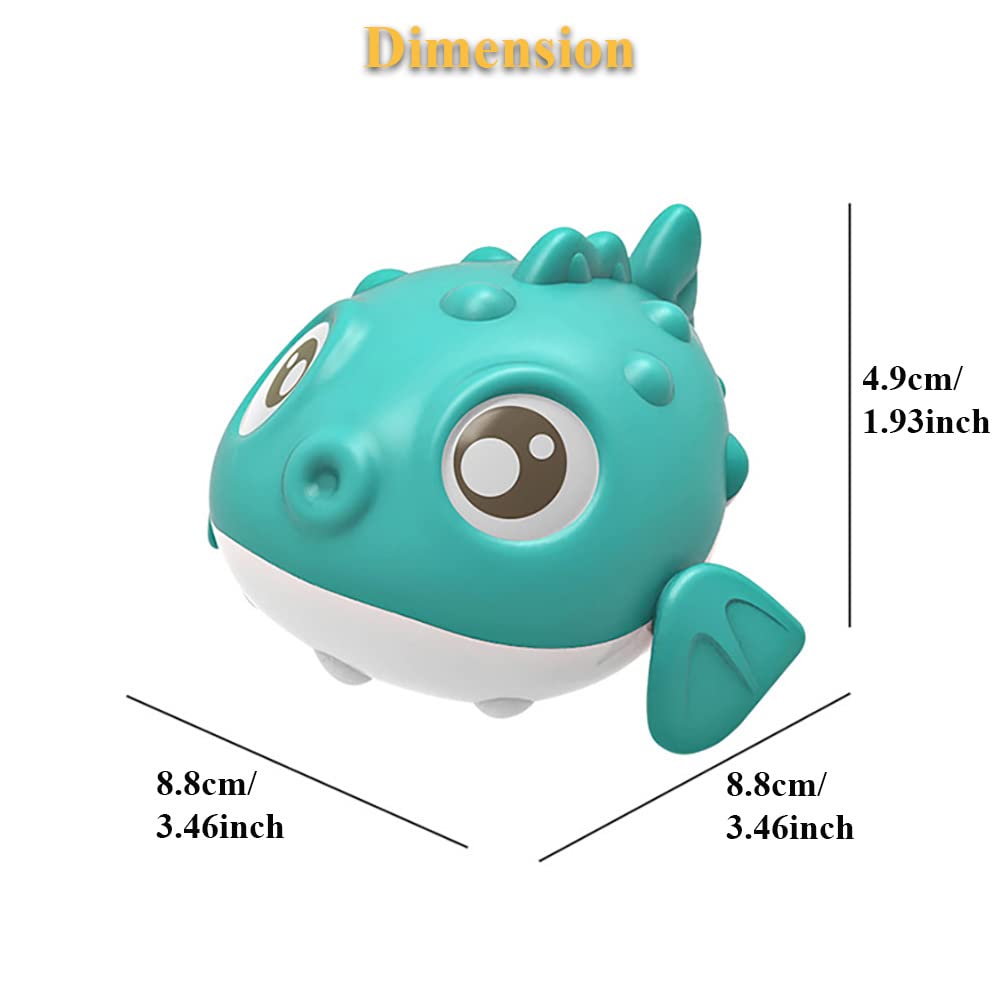 Wind-Up Pufferfish Bath Toy - Swimming Puffer Fish Bathtub Toy for Kids, Floating Water Toy for Pool & Bathtub, Fun Bath Time & Pool Party Toy (Pink) - Perfect for Toddler Bath Time, Summer Pool Parties & Sensory Water Play