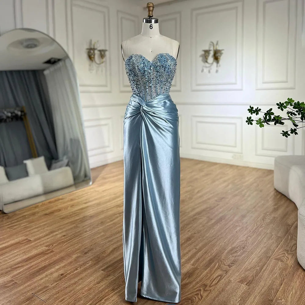 Luxury Dubai Lilac Split Mermaid Beaded Arabic Evening Dress for Women - Elegant Wedding & Party Gown 2025 | Perfect for Bridal Showers, Red Carpet Events & Formal Occasions