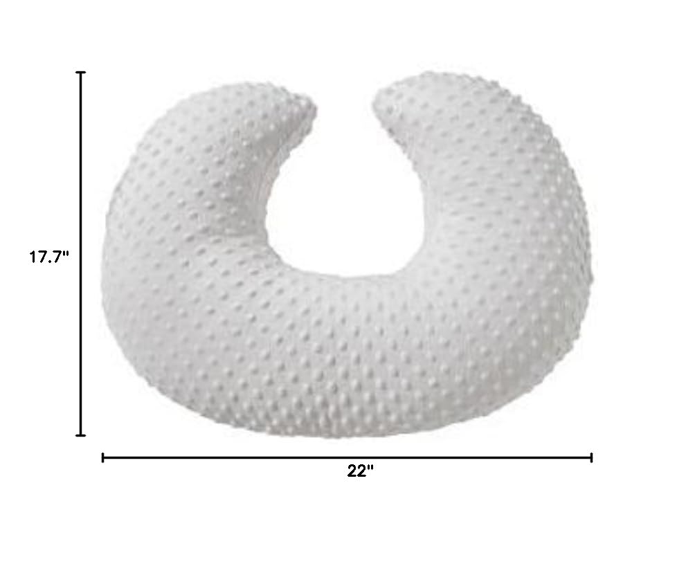 **Soft Minky Dots Nursing Pillow Cover - Plush, Breathable Breastfeeding Pillow Slipcover - Fits Most Nursing Pillows - Ultra Soft Baby Positioner for Boys & Girls (Bright White) - Perfect for Nursing, Bottle Feeding & Tummy Time**