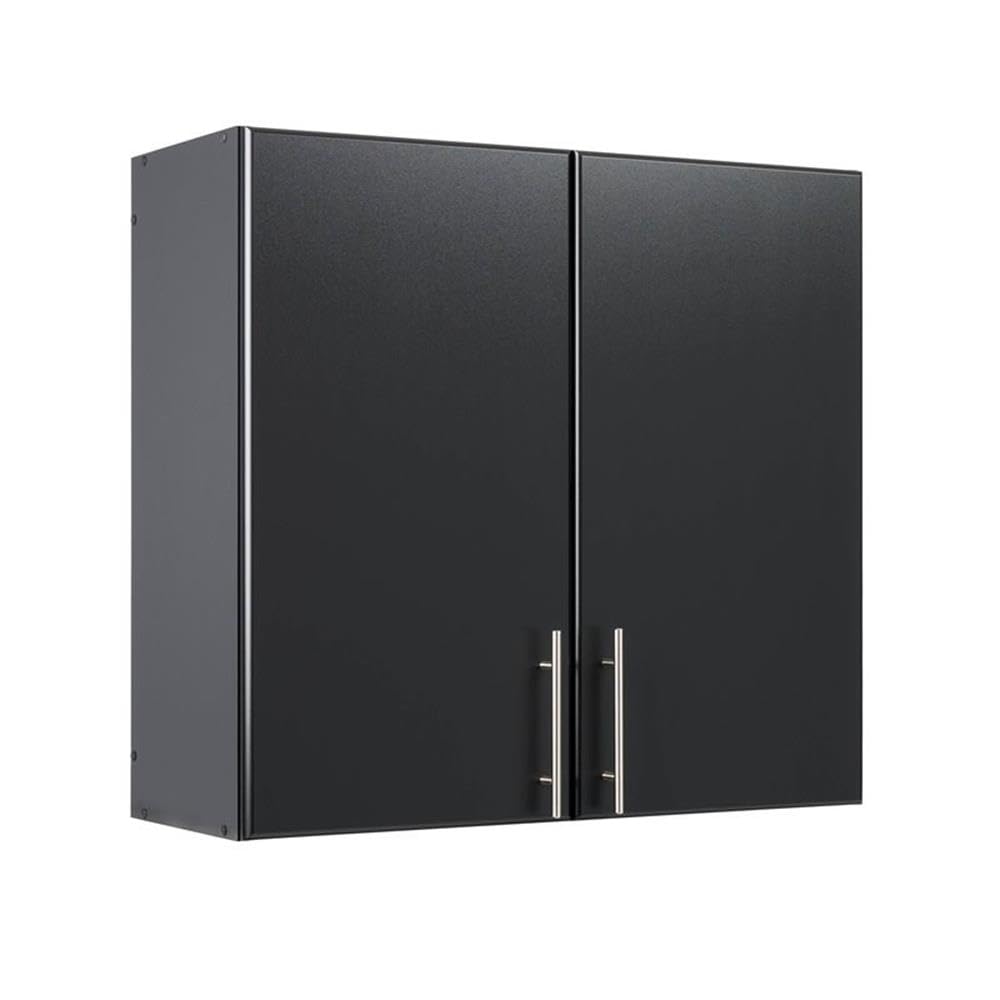 Home Square 2-Piece Black Wood Wall Cabinet Set - Perfect for Kitchen, Bathroom & Living Room Storage & Organization