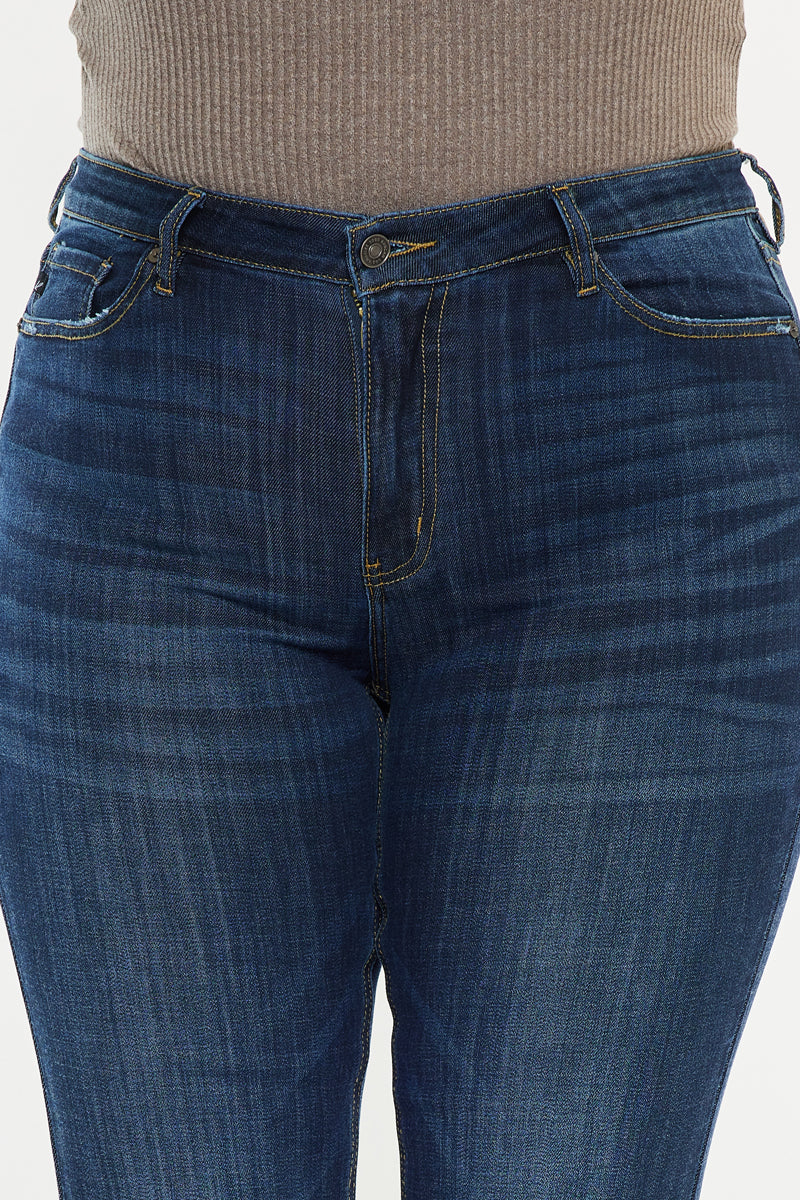 Charly Mid Rise Flare Jeans for Women - Petite Plus Size Stretch Denim Pants, Comfortable Bootcut Jeans for Casual Wear & Everyday Outfits