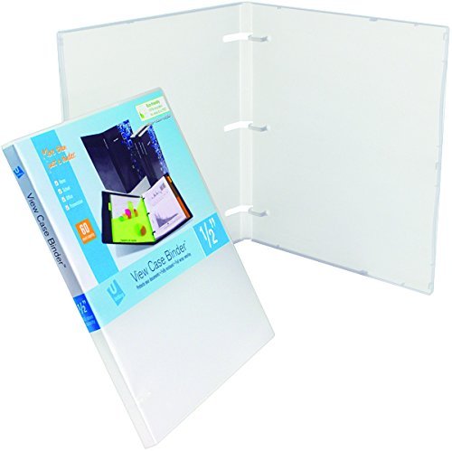 UniKeep 3 Ring View Binder - Fully Enclosed Binder Case in White, Clear, or Black - Multiple Spine Widths (0.5 Inch, Pack of 3) - Perfect for School, Office, and Document Organization