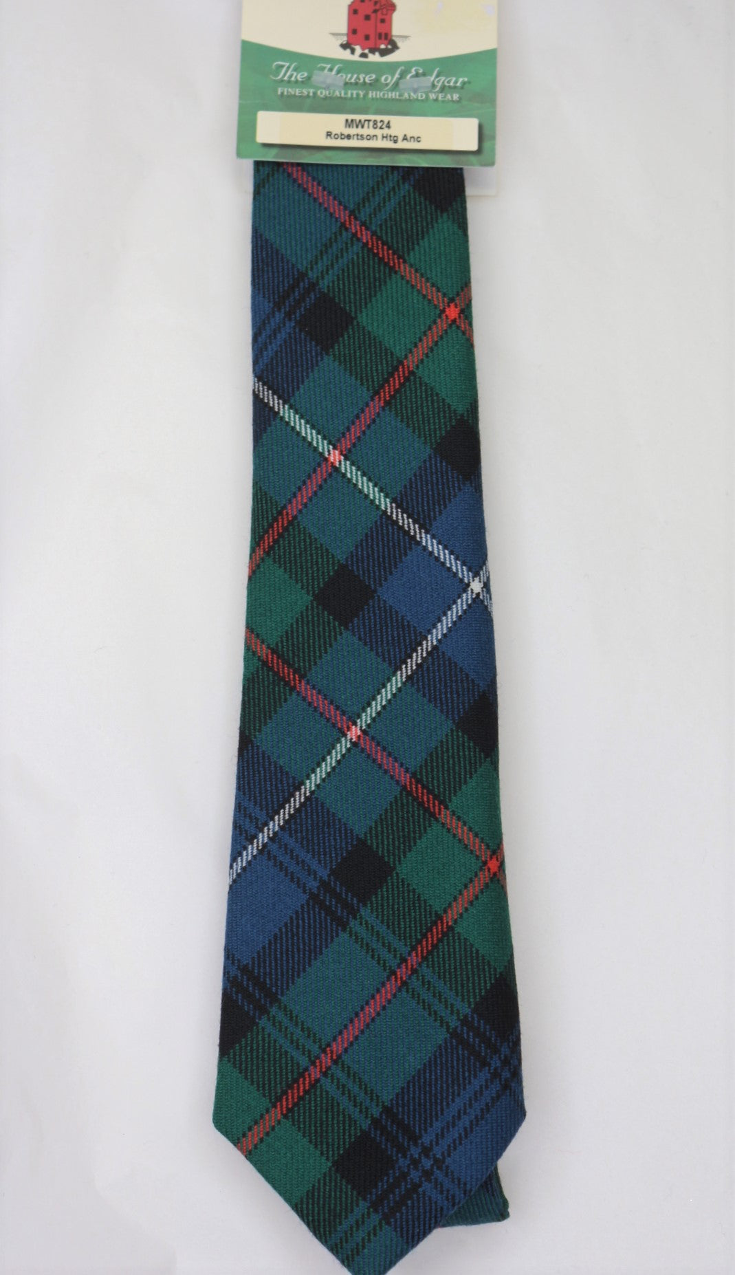 Robertson Ancient Hunting Tartan Tie for Men - Classic Scottish Plaid Necktie for Formal Events, Weddings & Office Wear