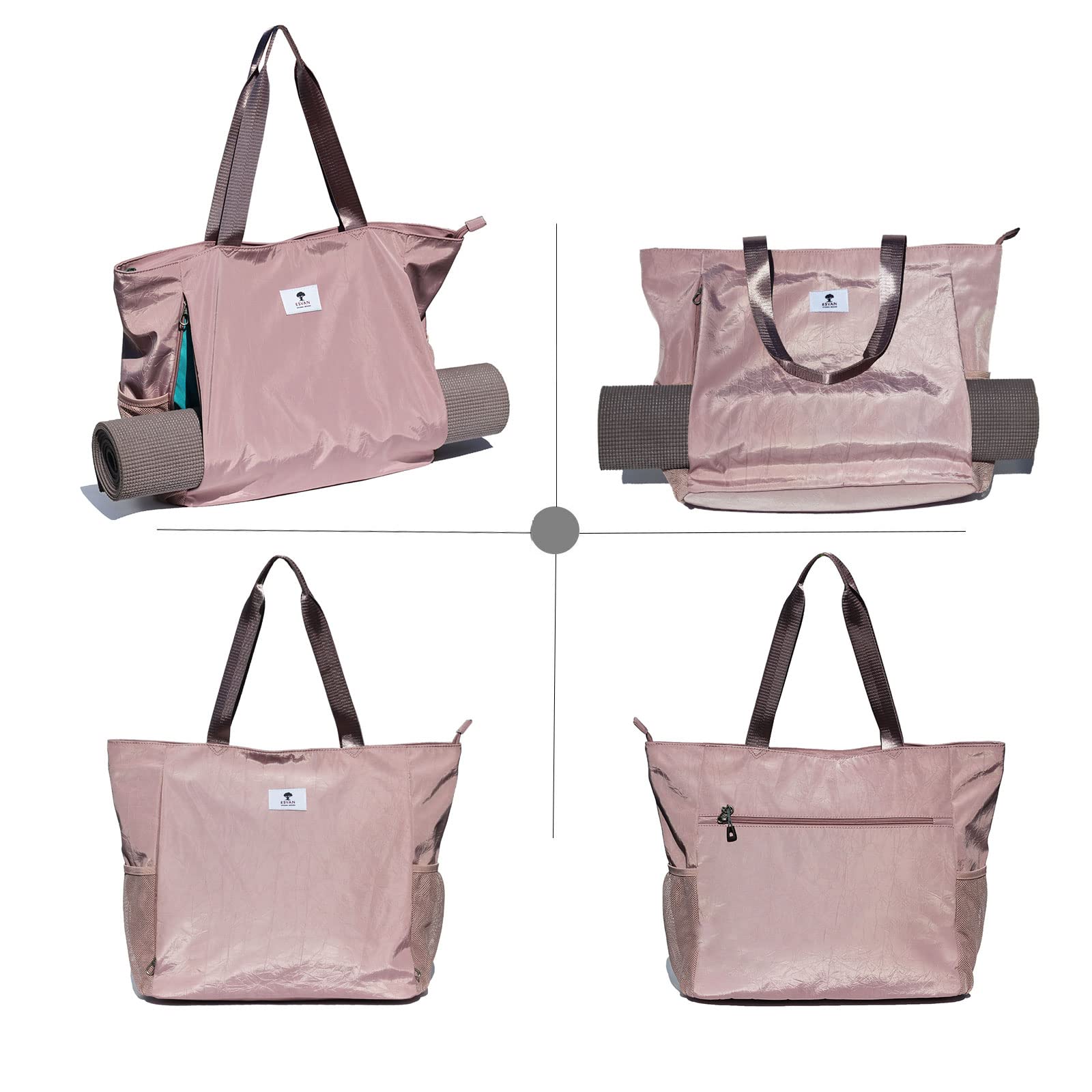 ESVAN Yoga Mat Bag - Premium Yoga Tote Carrier with Shoulder Strap | Multi-Functional Carryall for Yoga, Pilates, Gym, Travel & Beach | Perfect for Workouts, Office Commute & Outdoor Activities