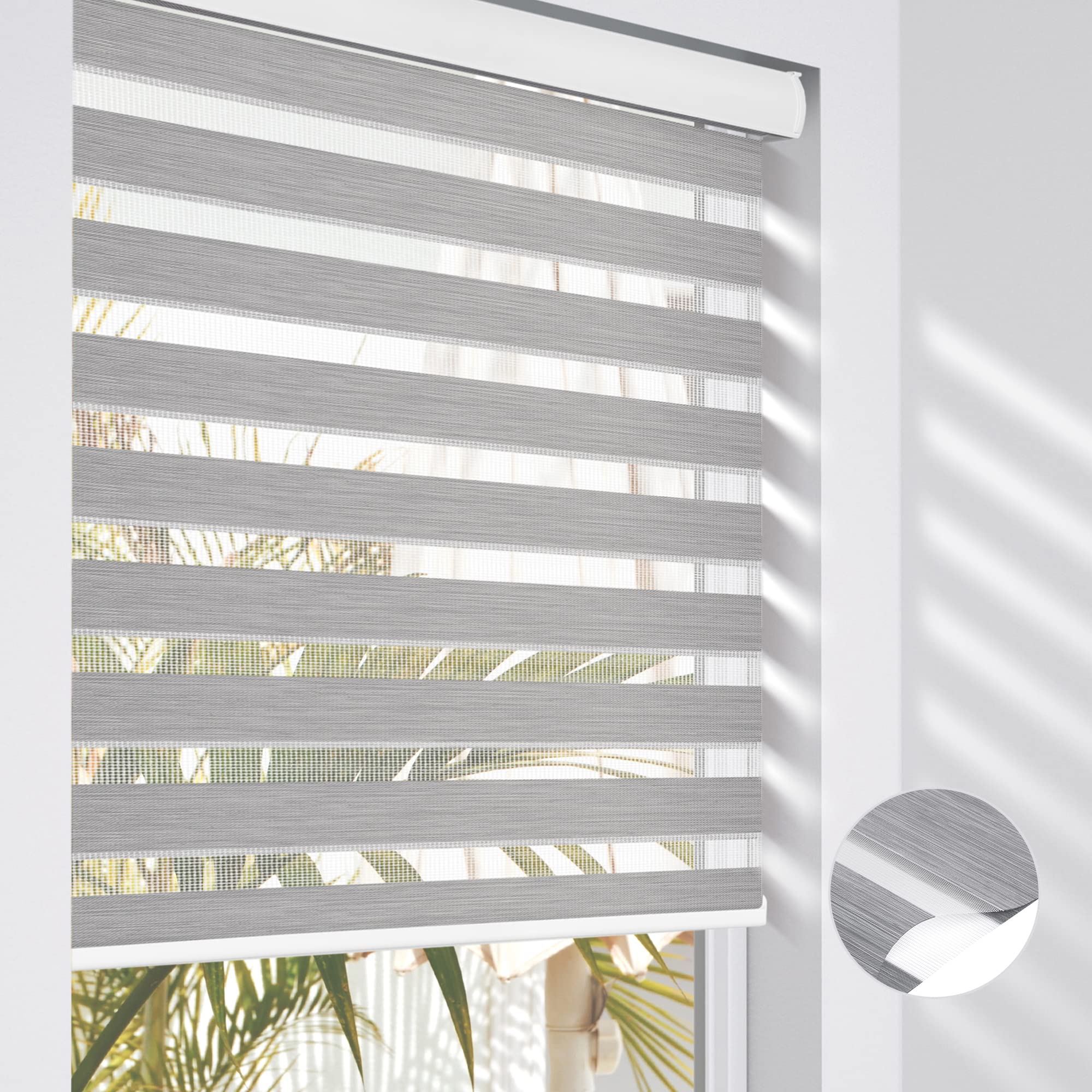 BERISSA Zebra Blinds Horizontal Window Shades - Custom Size 43