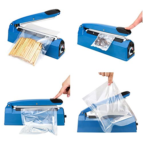 8 Inch Impulse Sealer - Handheld Heat Sealing Machine for Food Packaging | Perfect for Home, Restaurant & Commercial Use | Seal Bags, Snacks, Coffee, Spices & More