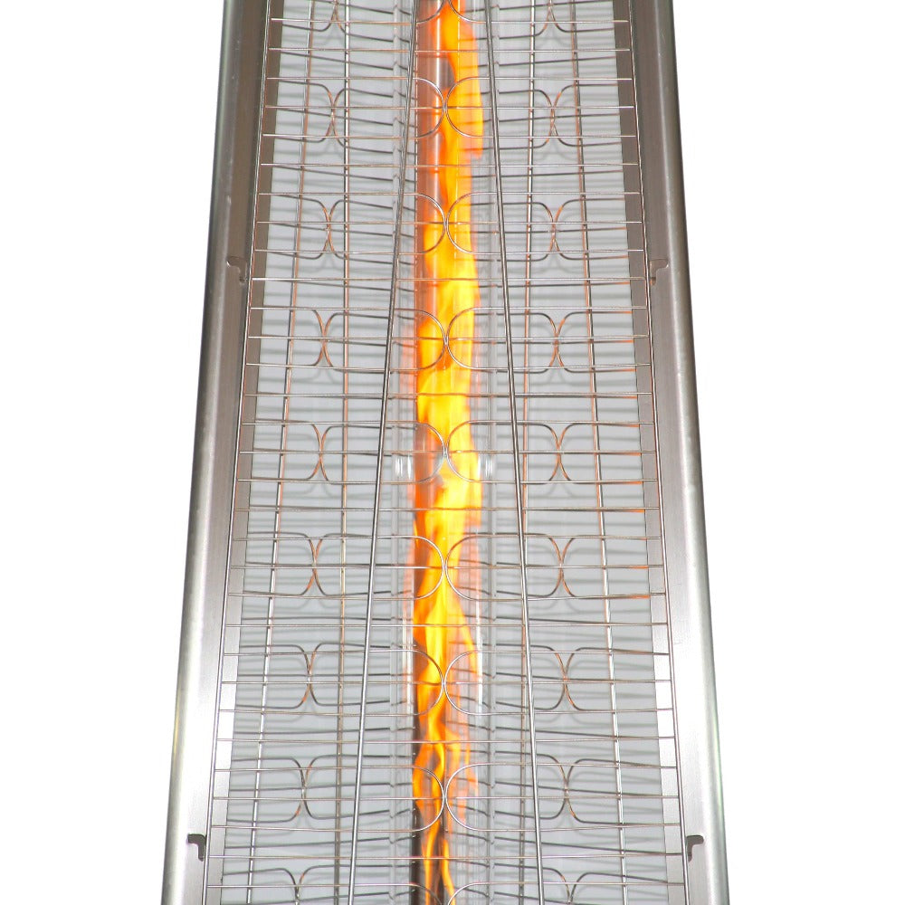 RADtec 93 Inch Tall Stainless Steel Pyramid Propane Patio Heater - Outdoor Gas Heater for Backyard, Deck, Garden & Restaurant Use (93 PYR FLM SS)
