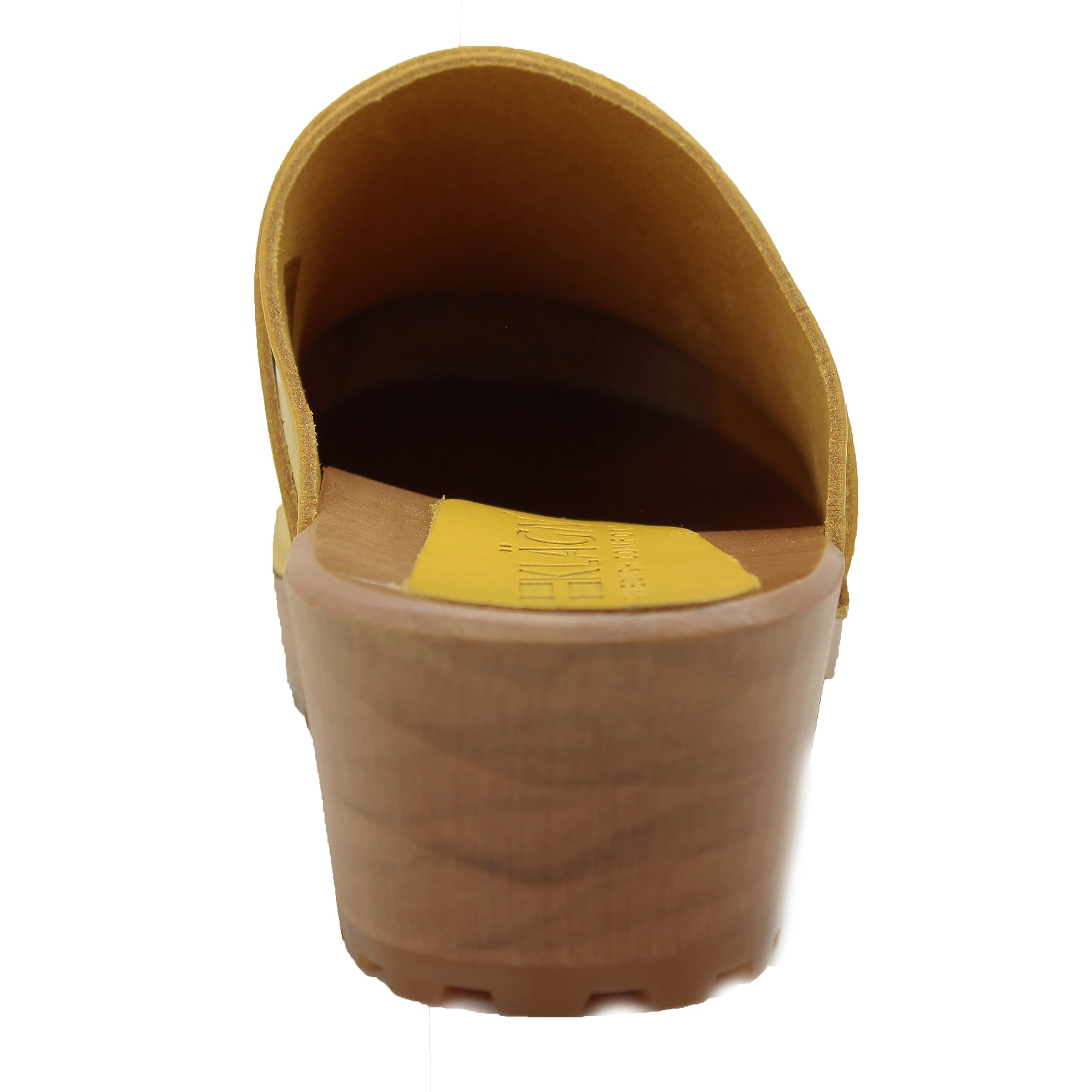 KLÄGN Tuva Wooden Open Back Clogs with Grippy Leather Sole - Comfortable & Stylish for Home, Garden, and Casual Wear