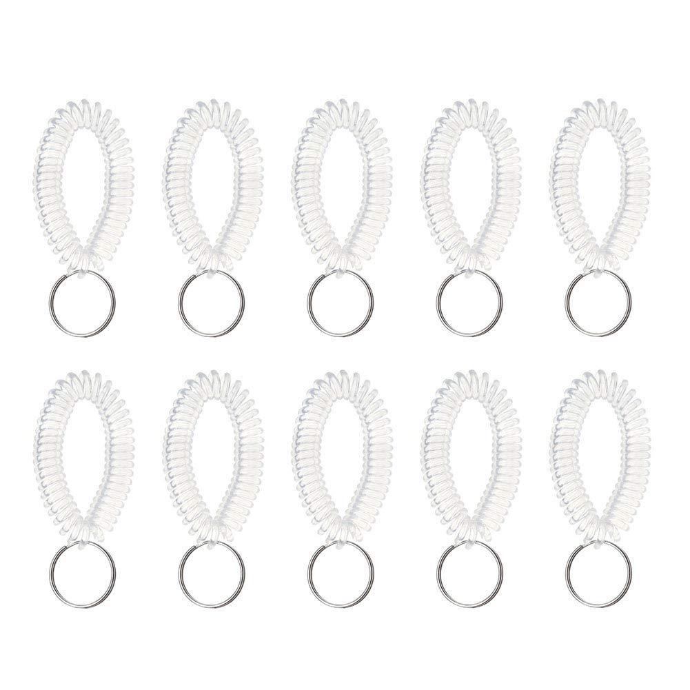 50 PCS Stretchable Plastic Bracelet Wrist Coils - Spiral Wristbands & Key Holders for Jewelry Making, Party Favors, Key Organization (Perfect for DIY Crafts, Events, and Daily Use)