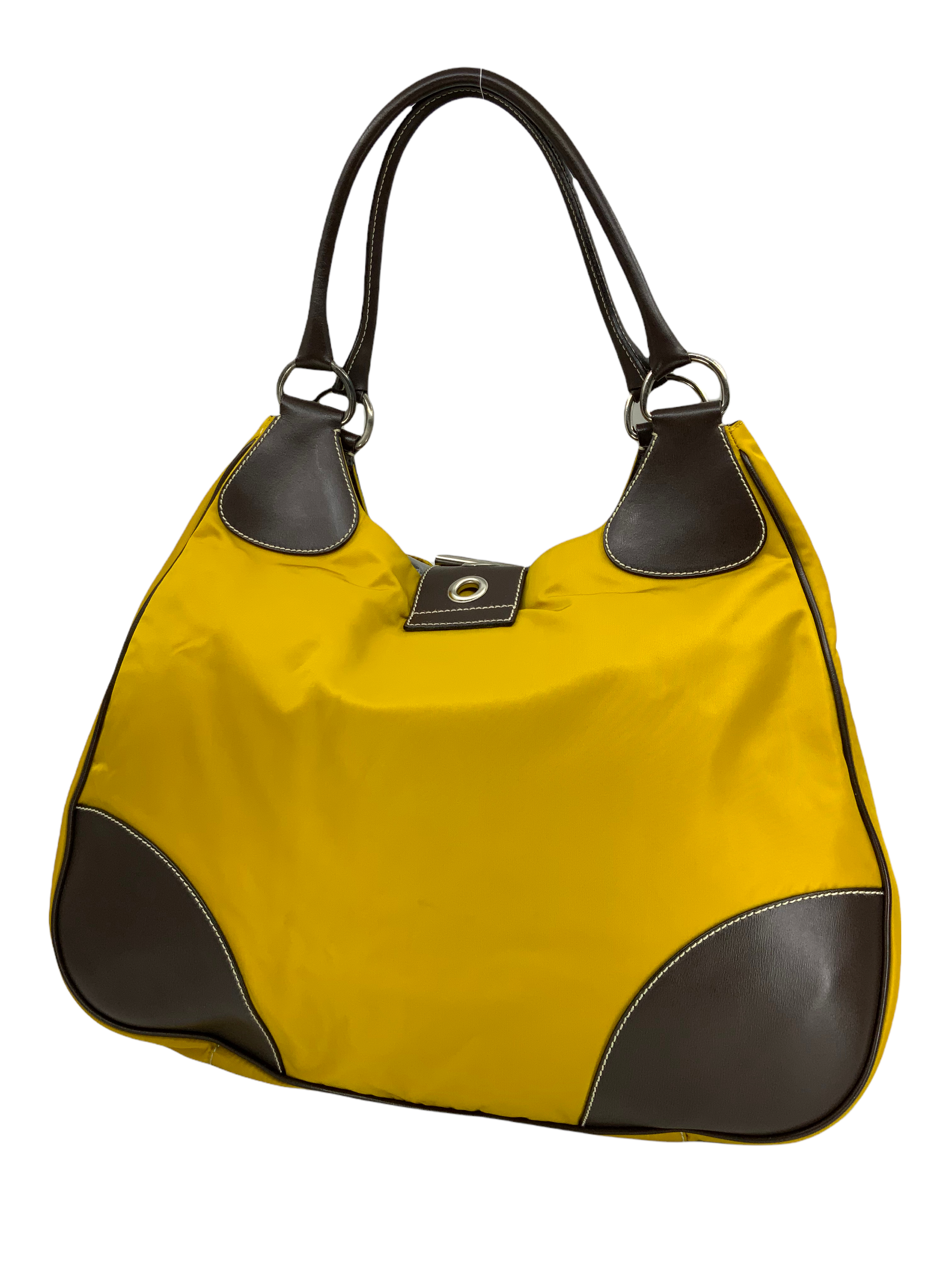 Prada Tessuto Moon Large Buckle Bag - Luxury Nylon Shoulder Bag for Women | Perfect for Work, Travel & Evening Events