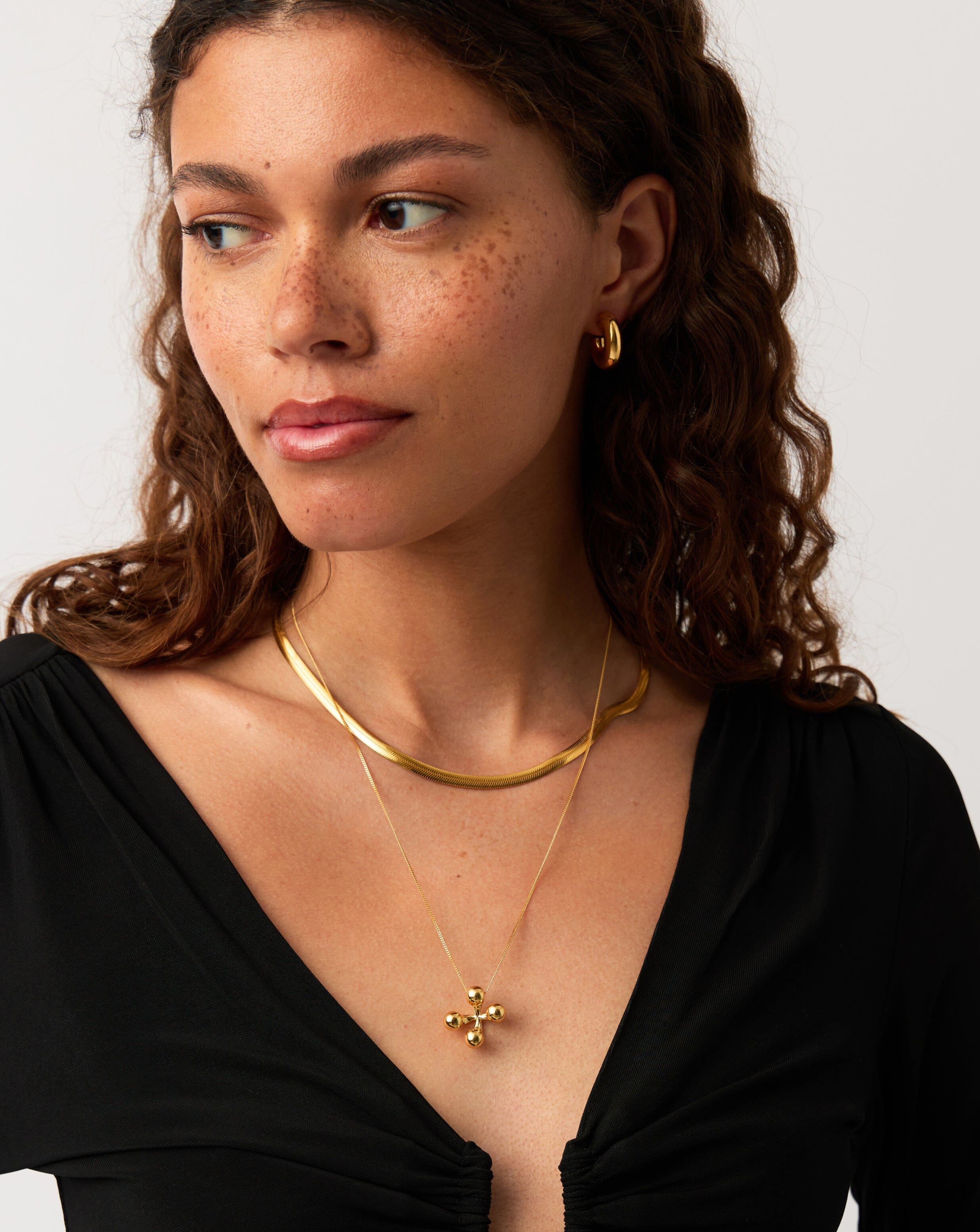 Atom Large Pendant Necklace - 18k Gold Plated Women's Jewelry for Casual Wear, Date Night & Special Occasions