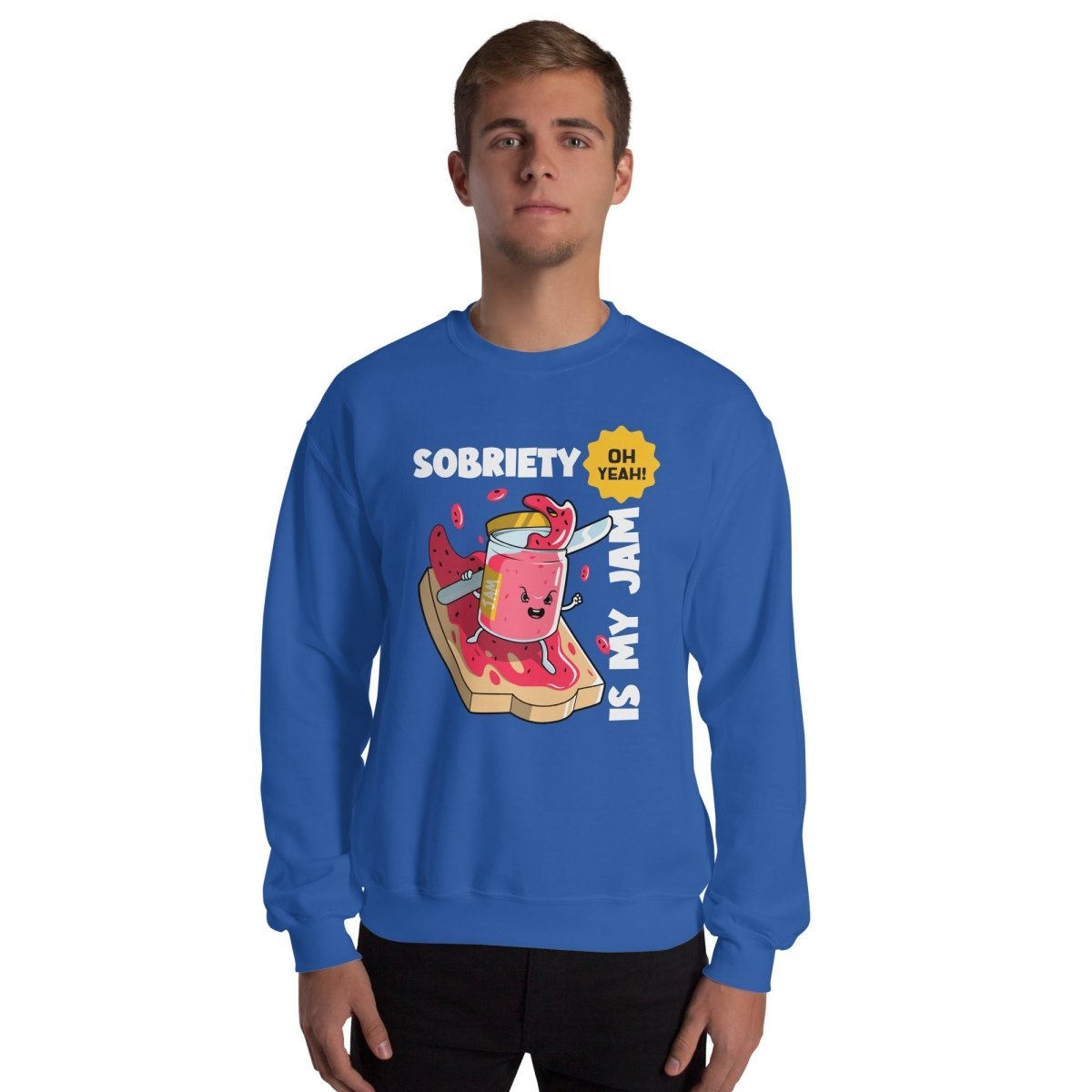 Jammin' to Sobriety Unisex Classic Sweatshirt - Comfortable Cotton Pullover for Men & Women - Perfect for Recovery Meetings, Sober Living & Casual Wear