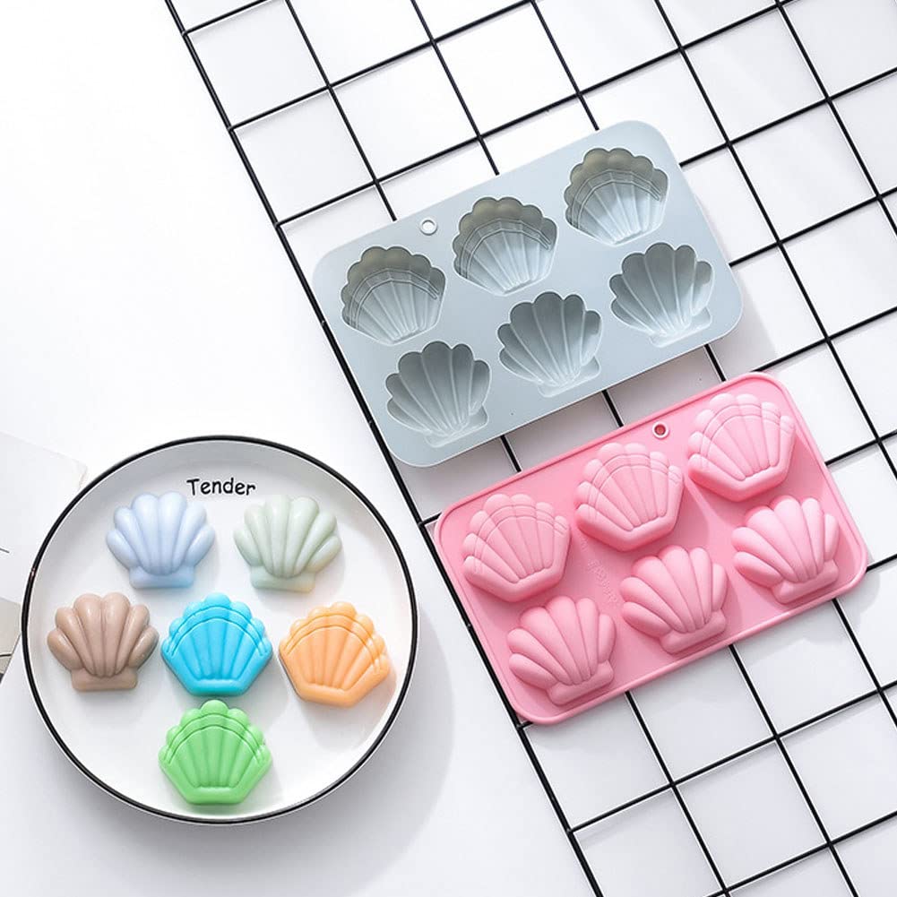 CANDeal Silicone Madeleine Baking Tray Set of 2 - Non-Stick 6-Cavity Madeleine Mold for Cakes, Chocolate, Candy & Biscuits - Perfect for Home Baking, Tea Parties & French Pastry Making