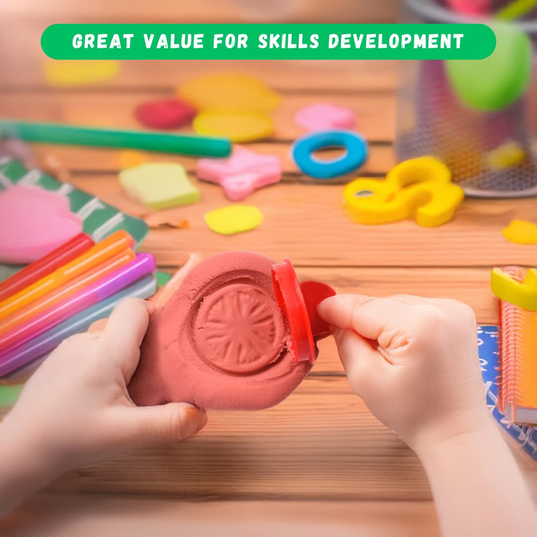 Kare & Kind 22-Piece Smart Playdough Tools Kit with Extruder Machine, Cutters, Molds & Accessories - Creative Dough Play Set for Kids | Perfect for Preschool Learning, Sensory Play & Birthday Gifts