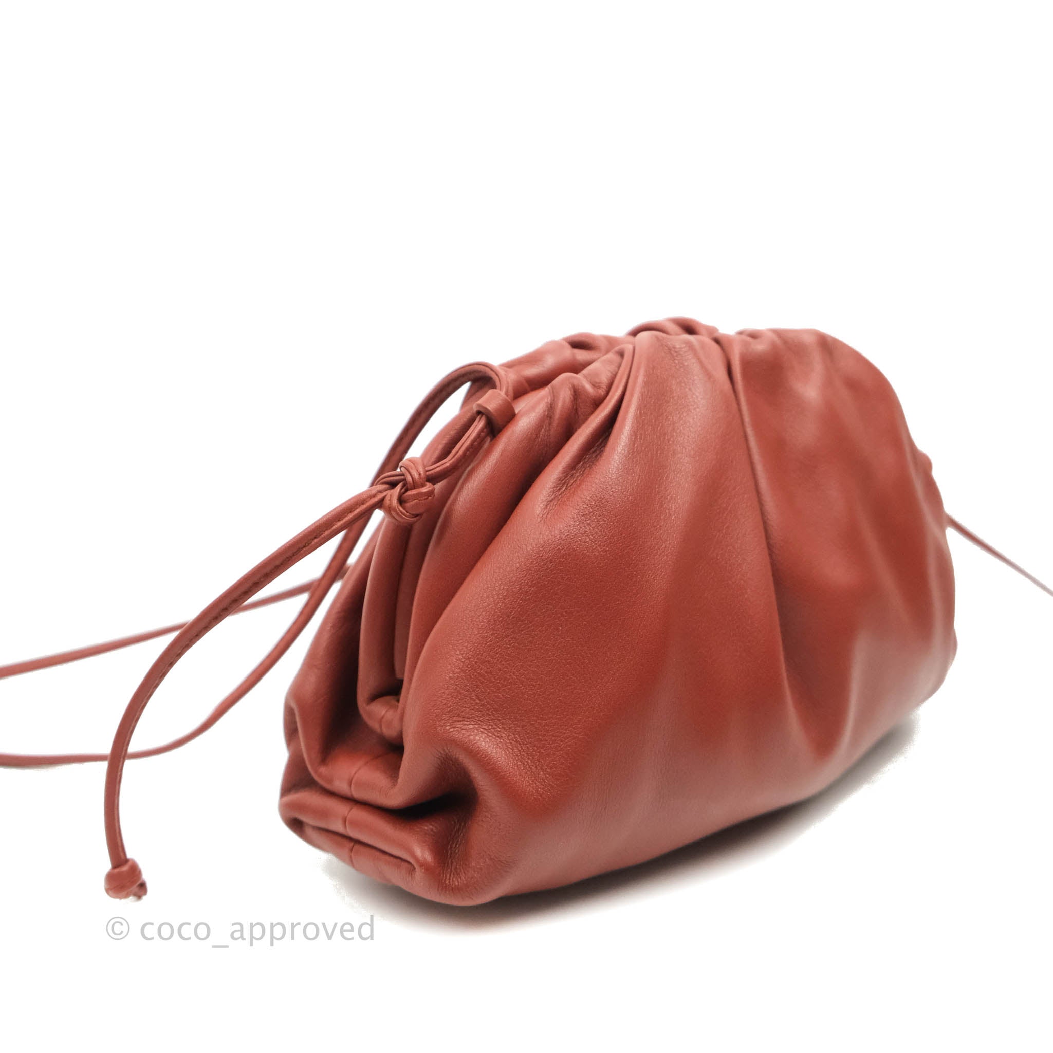 Bottega Veneta Mini Pouch in Butter Calfskin - Bordeaux Brick Red Crossbody Bag for Women | Perfect for Evening Out, Date Night & Special Occasions