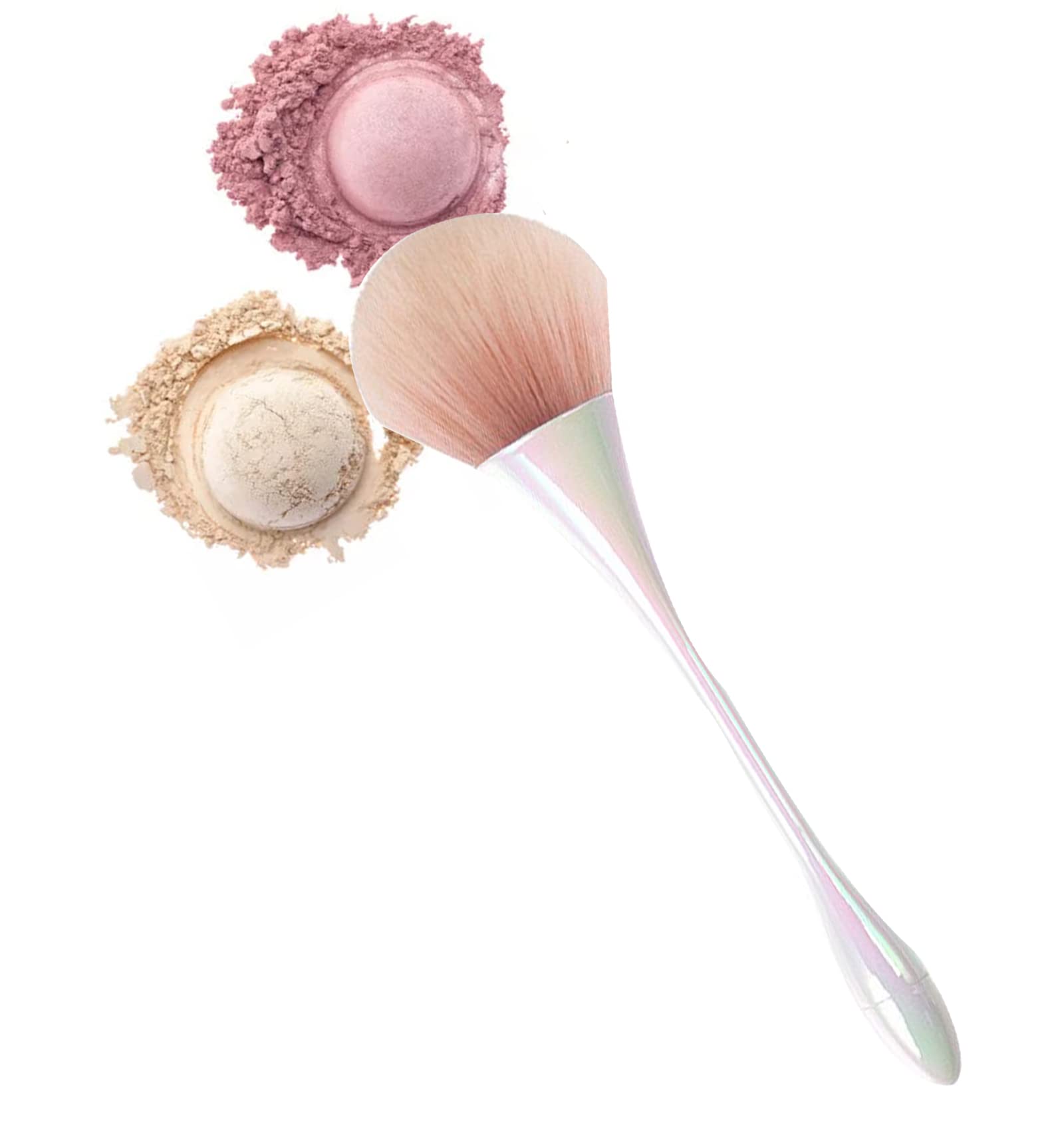 Premium Large Fluffy Nail Art Dust Brush - Professional Foundation Makeup Brush & Big Powder Brush for Face Blush - Soft White Makeup Brush Set for Daily Makeup & Professional Use - Perfect for Contouring, Baking, and Setting Makeup