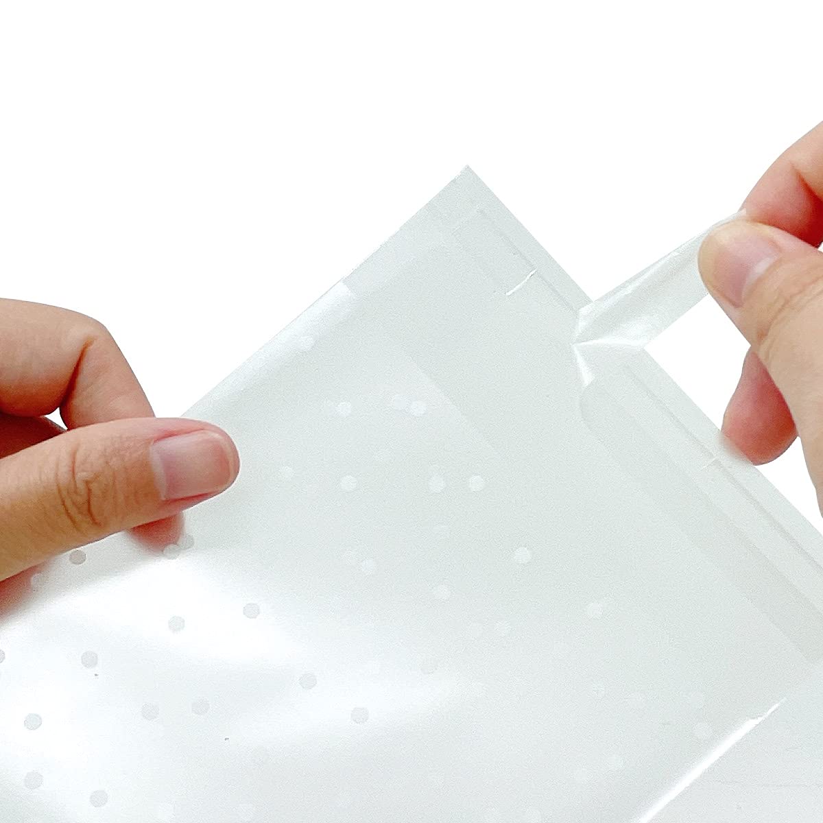 Allydrew 4x4 Inch Clear Self-Adhesive Candy Bags - 200 Pack White Polka Dot Treat Bags for Cookies, Party Favors, Wedding Candy, Baby Shower & Holiday Gifts - Perfect for Baking, Candy Buffets & DIY Crafts