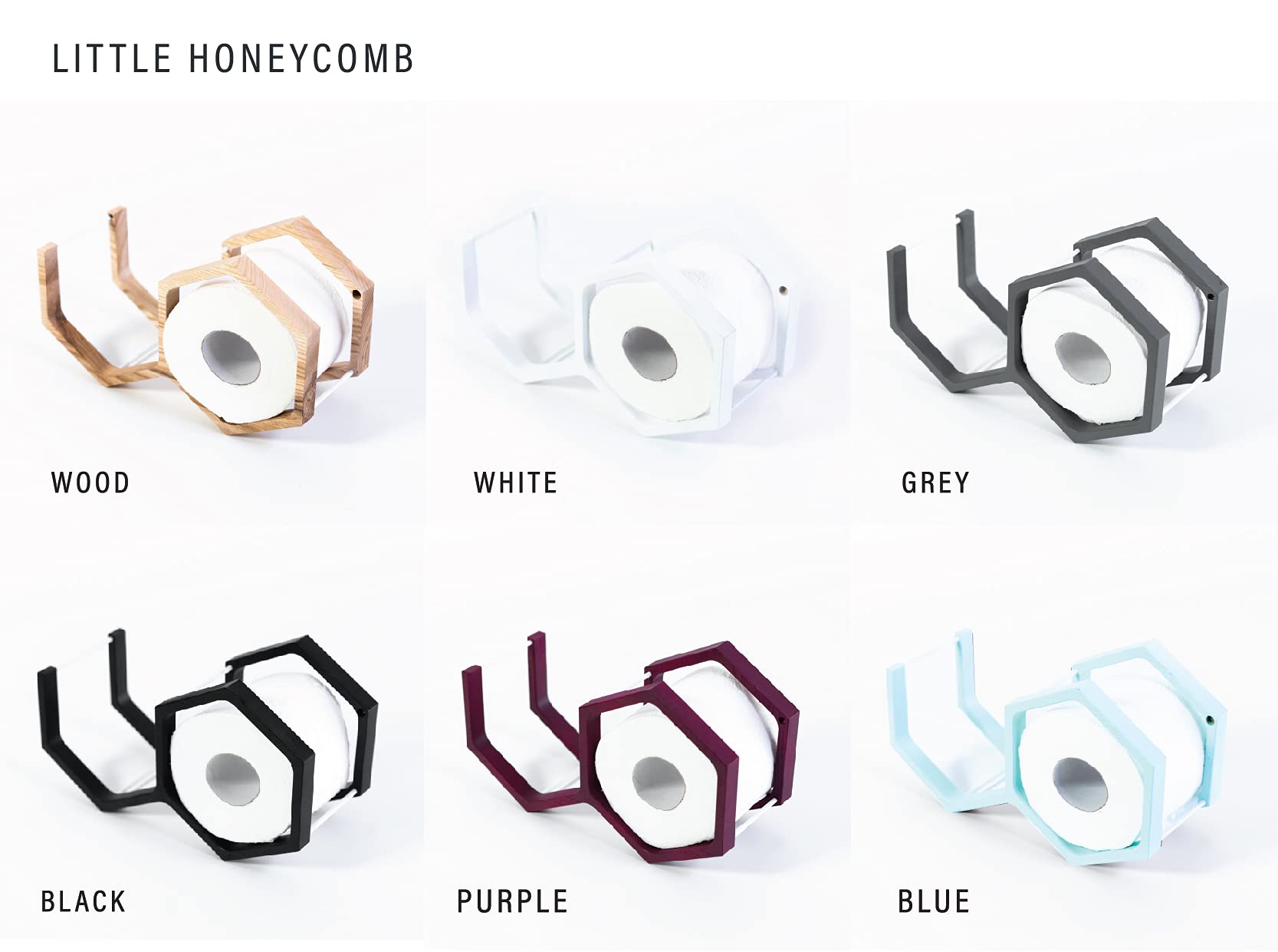 Honeycomb Wood Toilet Paper Holder - Bathroom Tissue Storage Shelf - White - Perfect for Small Bathrooms, Powder Rooms & Vanities