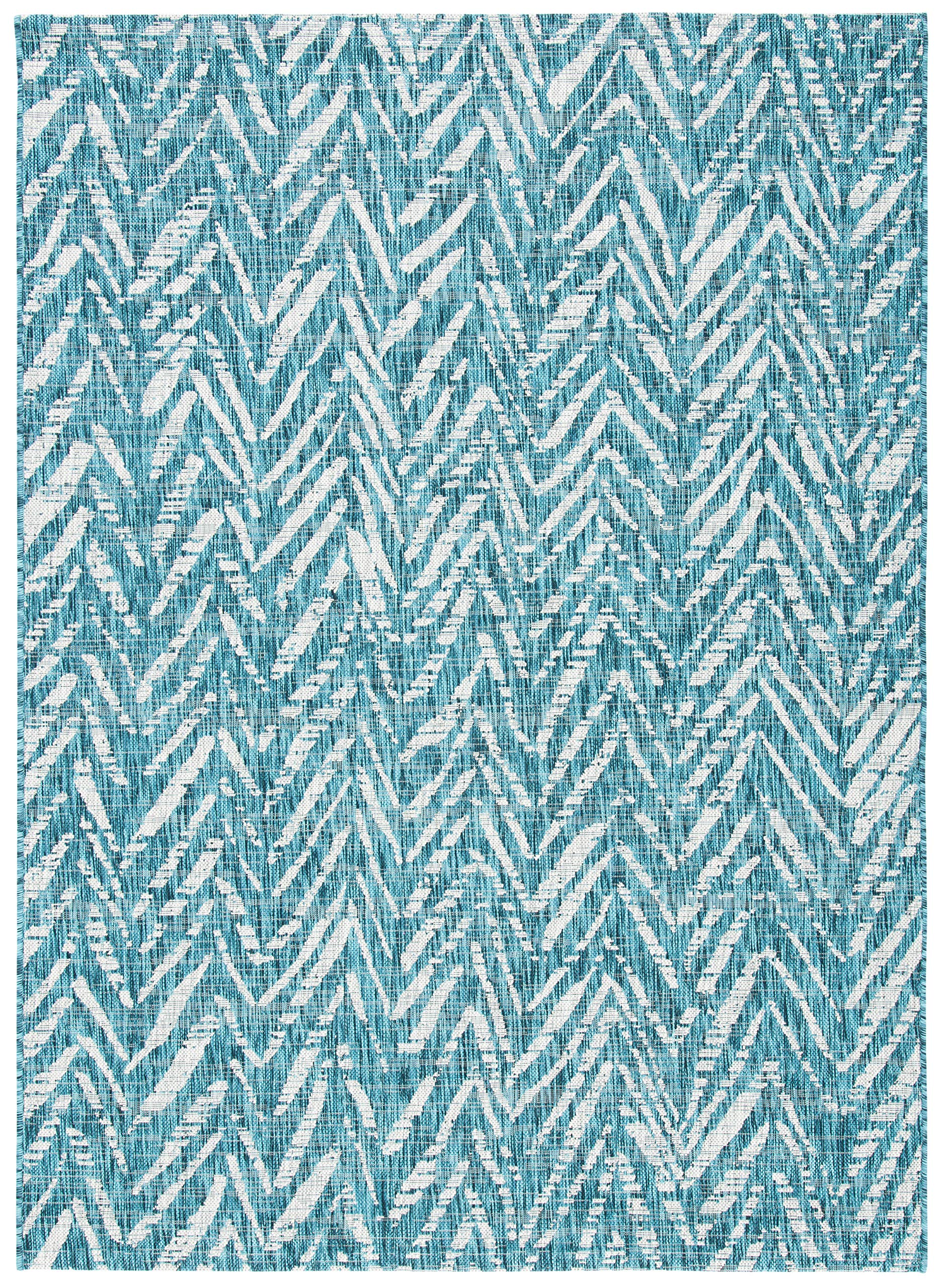 SAFAVIEH Courtyard Collection 9' x 12' Blue & Grey Area Rug CY8387 - Indoor/Outdoor Waterproof, Easy to Clean, Stain Resistant - Perfect for Patio, Backyard, Mudroom, Deck & Poolside