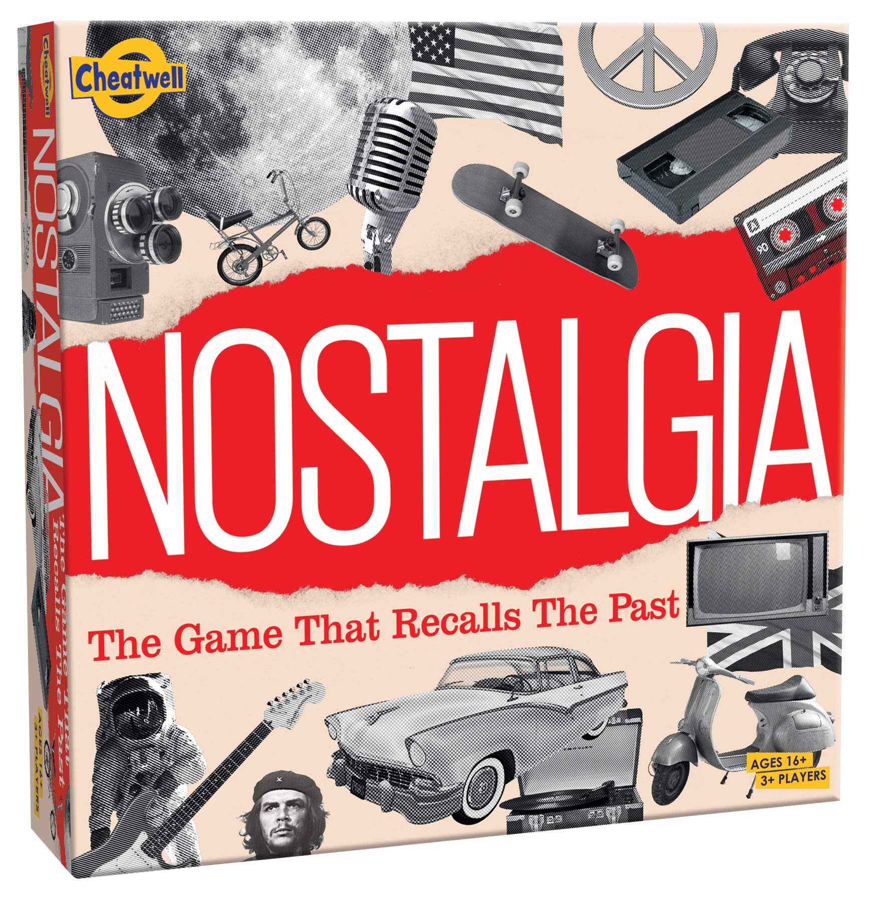 Cheatwell Nostalgia Trivia Board Game - Small Multicolor for Family Game Nights