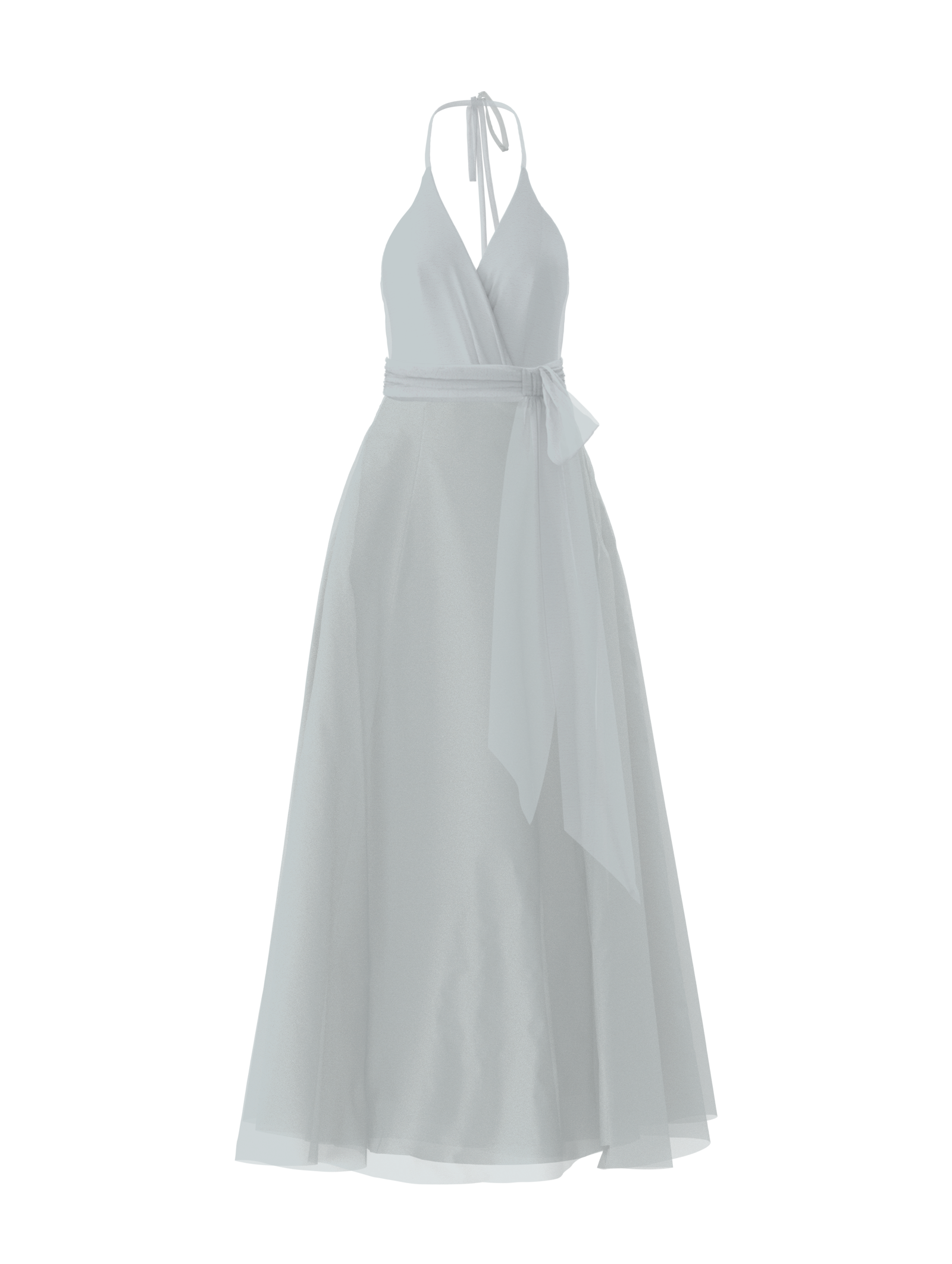 Carmelle Bodice & Cerisa Skirt Set with Sash Belt - Elegant Women's Ice Blue Outfit for Parties, Weddings & Special Occasions