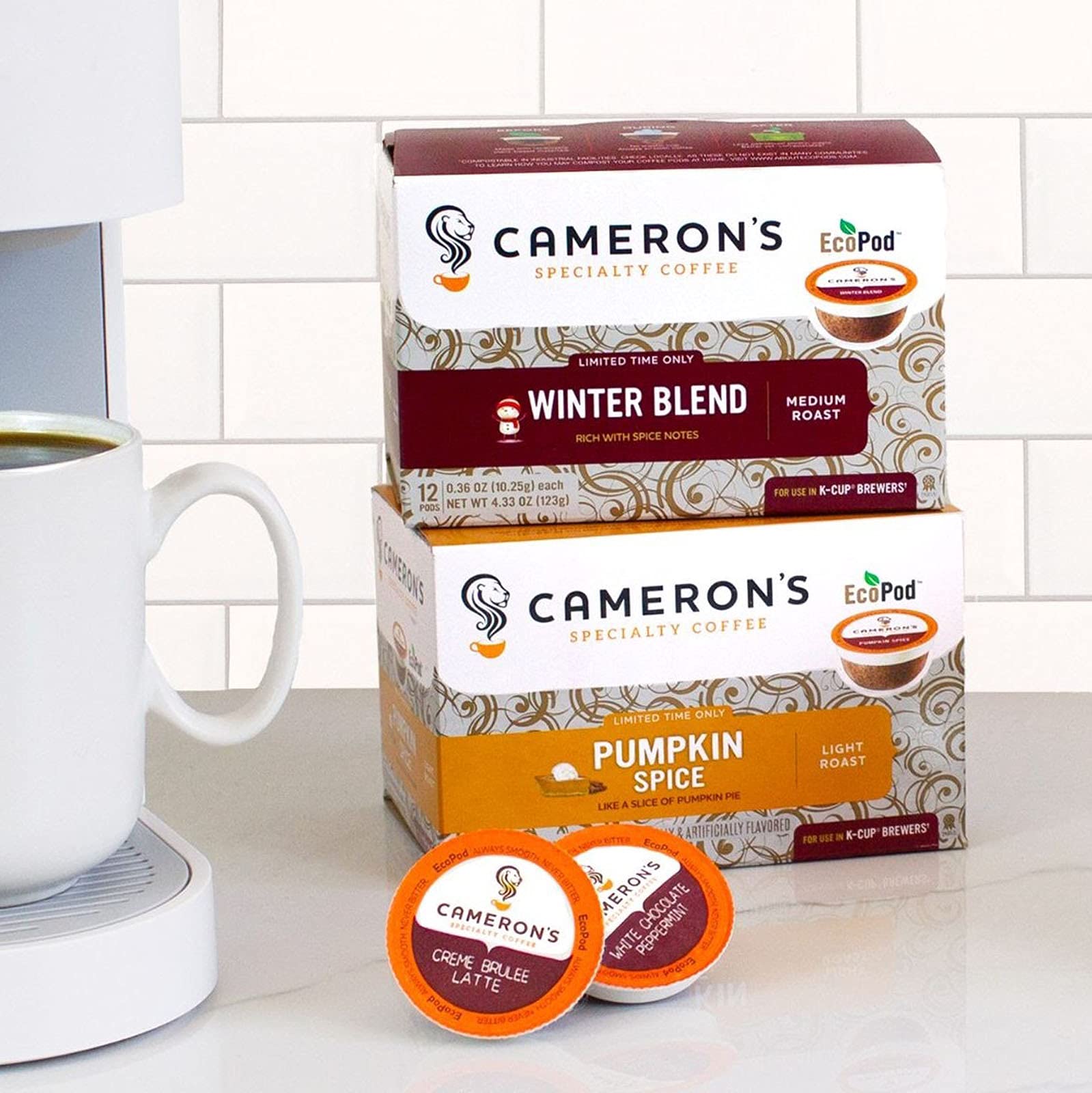 Premium Cameron's Holiday Roasted Ground Coffee - Pumpkin Spice Flavored, 12oz Bag | Perfect for Fall Mornings, Thanksgiving Gatherings & Cozy Winter Evenings