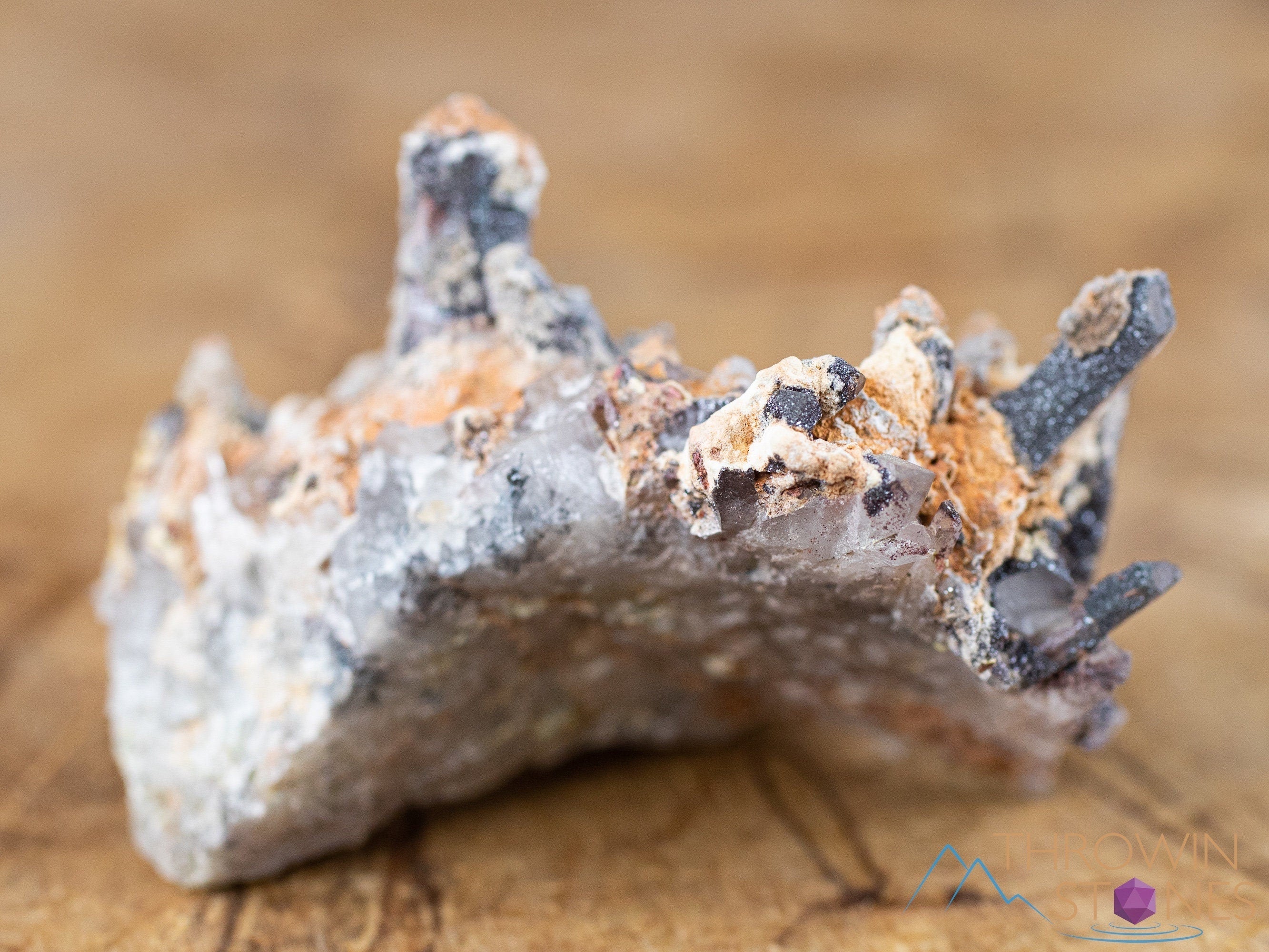 Natural MESSINA QUARTZ Raw Crystal Cluster with Specular HEMATITE - Healing Stones for Home Decor, Housewarming Gift, Meditation & Energy Work (41896) | Perfect for Crystal Grids, Office Desk & Spiritual Spaces