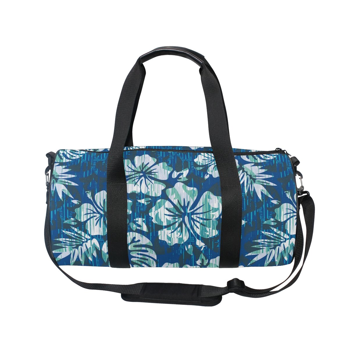 Vintage Hawaiian Floral Print Gym Duffel Bag - Large Sports Travel Duffle Luggage for Men & Women - Perfect for Gym, Beach, Weekend Getaways & Outdoor Adventures
