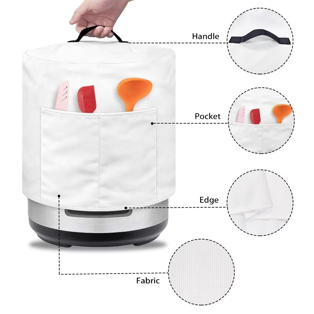 Durable Pressure Cooker Cover with Handle & Pocket - Dustproof & Washable Lid for Instant Pot, Rice Cooker, Air Fryer | Perfect for Kitchen Storage & Small Appliance Protection