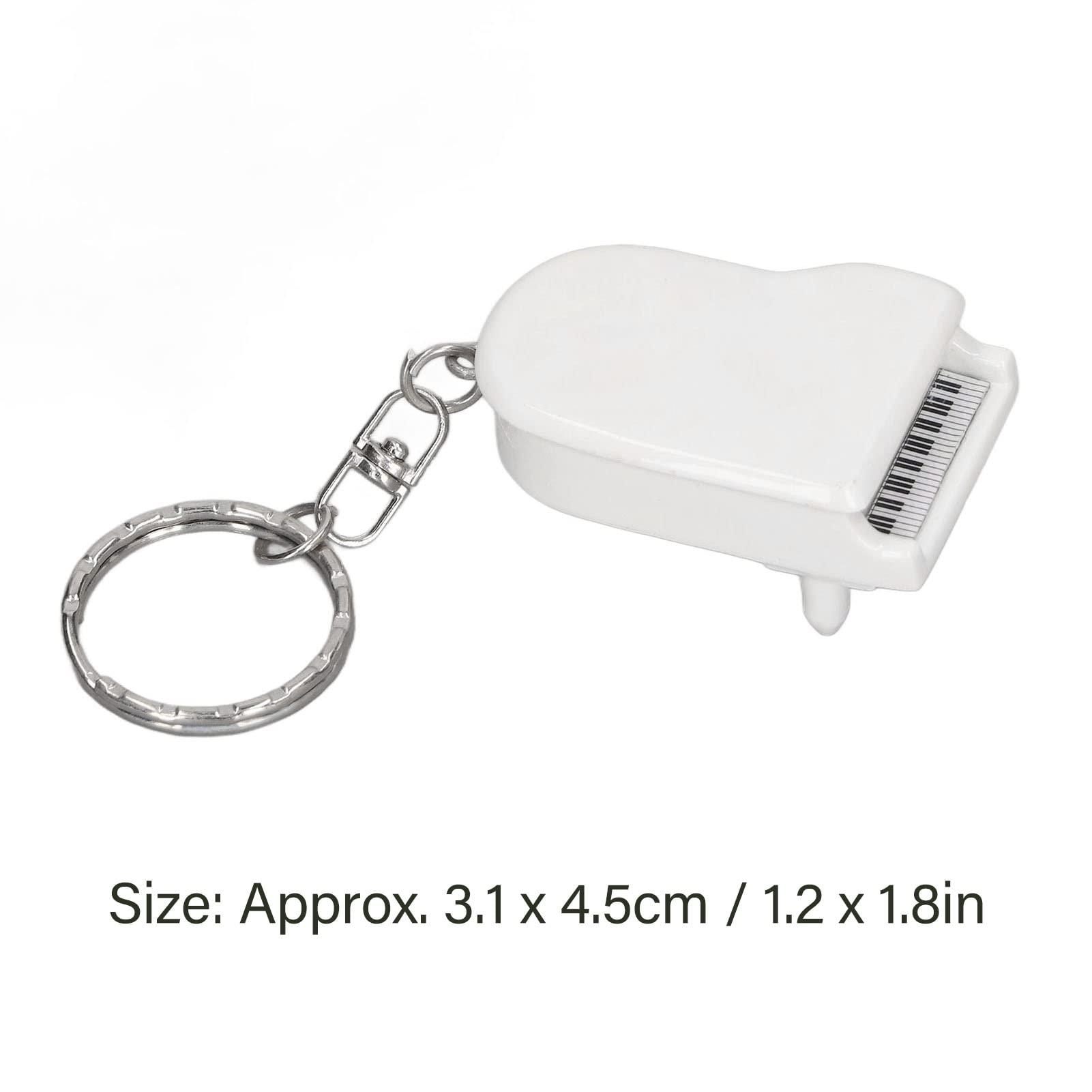 Mini Piano Pendant Keychain - Realistic Tiny Keyboard Charm for Dollhouse Decor, Jewelry & Gift (White) | Perfect for DIY Crafts, Doll Accessories & Music Lover Gifts