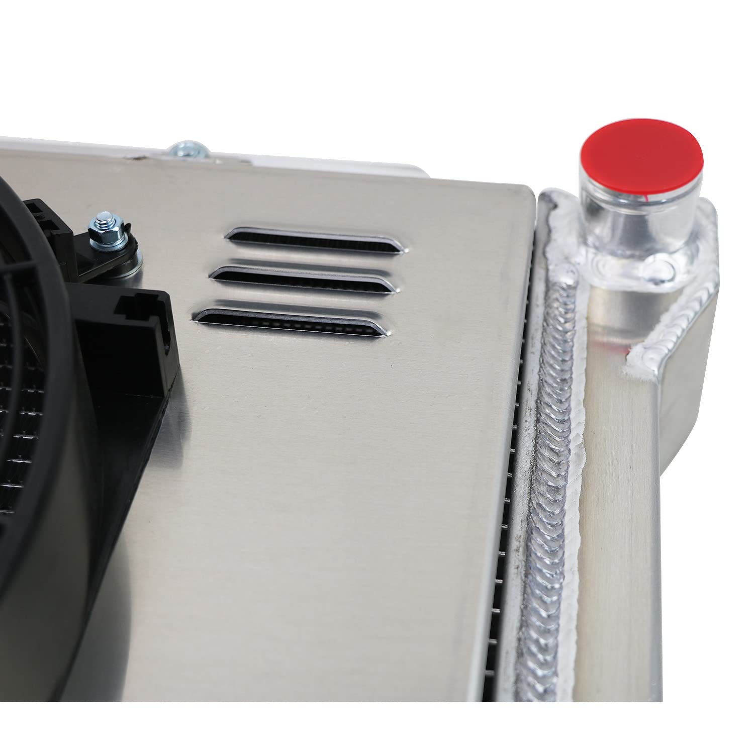 High-Performance 4-Row Aluminum Radiator for 1967-1968 Ford Mercury Thunderbird, Galaxie 500, LTD, Colony Park & Marquis V8 - Includes Cooling Fan Shroud & Relay Kit - Perfect for Classic Car Restoration & Hot Weather Driving