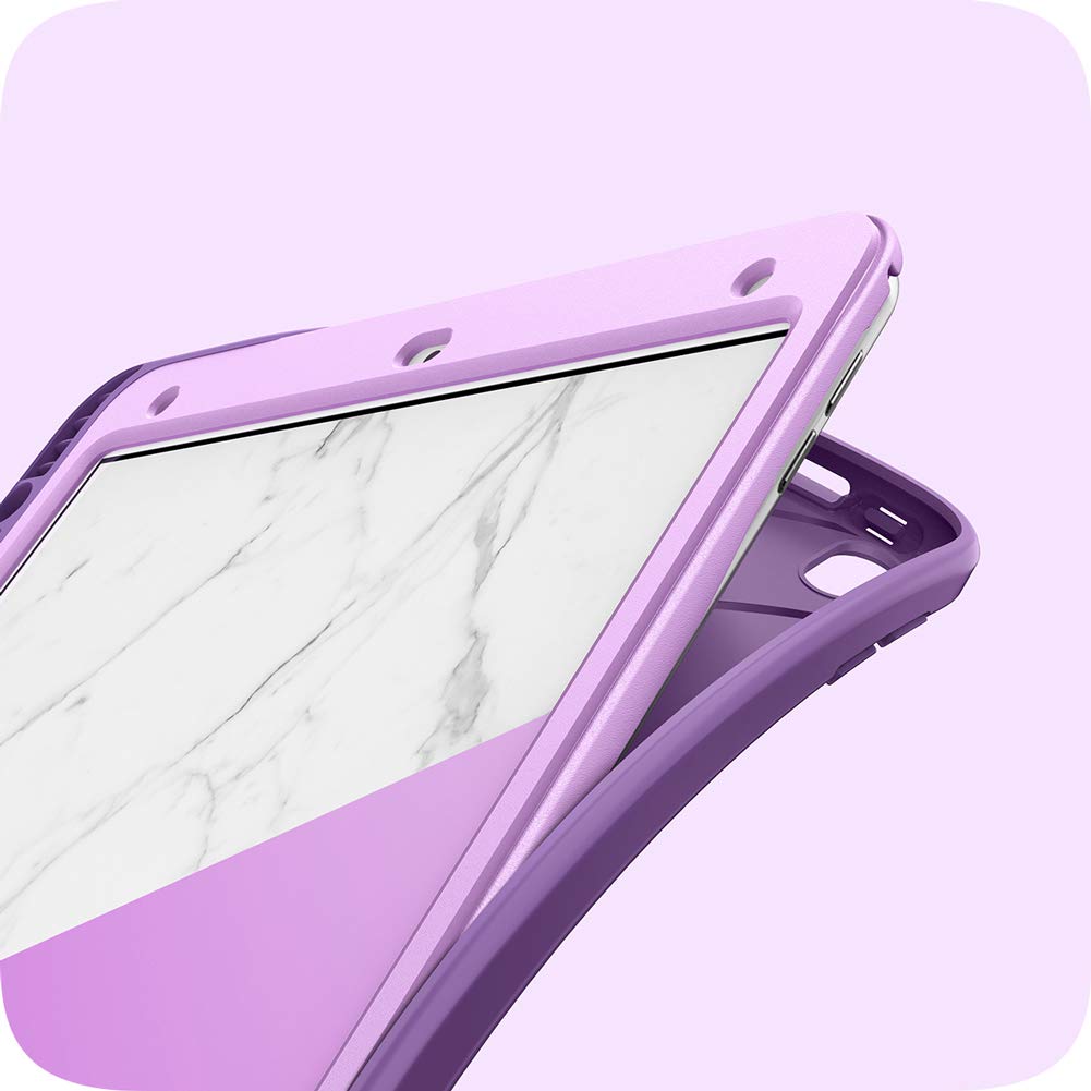 i-Blason Cosmo Case for iPad Air 3 (10.5 inch 2019 3rd Gen) & iPad Pro 10.5 (2017) - Trifold Stand Protective Cover with Built-in Screen Protector, Pencil Holder & Auto Sleep/Wake - Perfect for Work, Travel & School (Amethyst Purple)