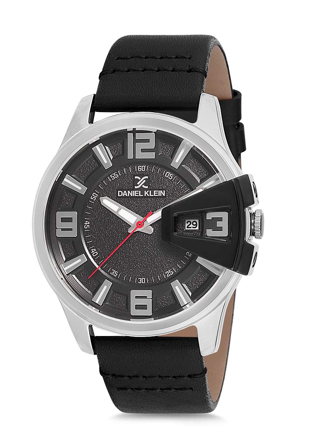 Daniel Klein Men's Leather Watch - 45mm Analog, Japanese Quartz for Business & Casual Wear
