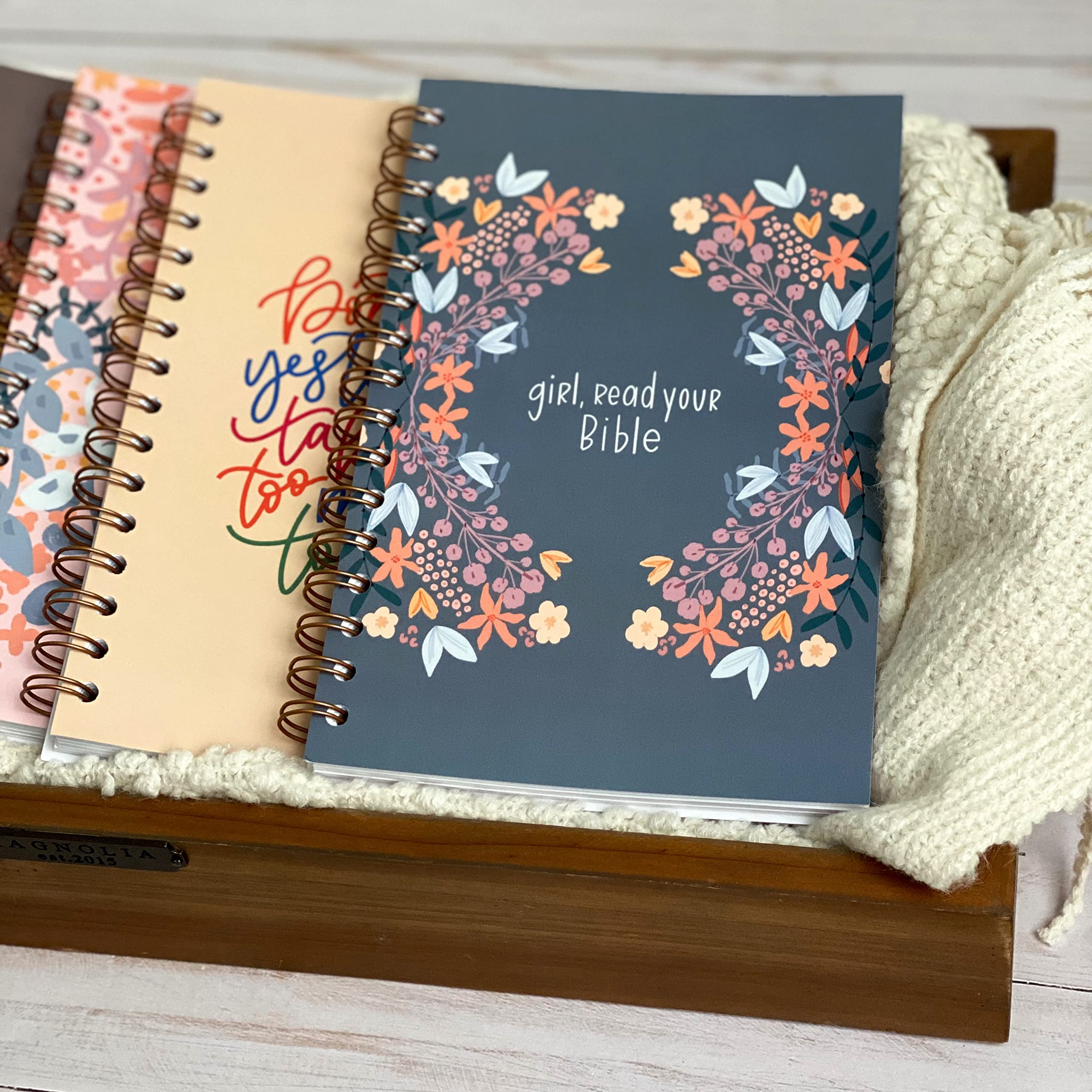 Prayer Journal by Swaygirls - Christian Spiral Notebook for Bible Study & Faith Journaling | Lined Softcover Wirebound Notebook | Perfect for Daily Devotionals, Scripture Writing & Bible Reading (Girl Read Your Bible)