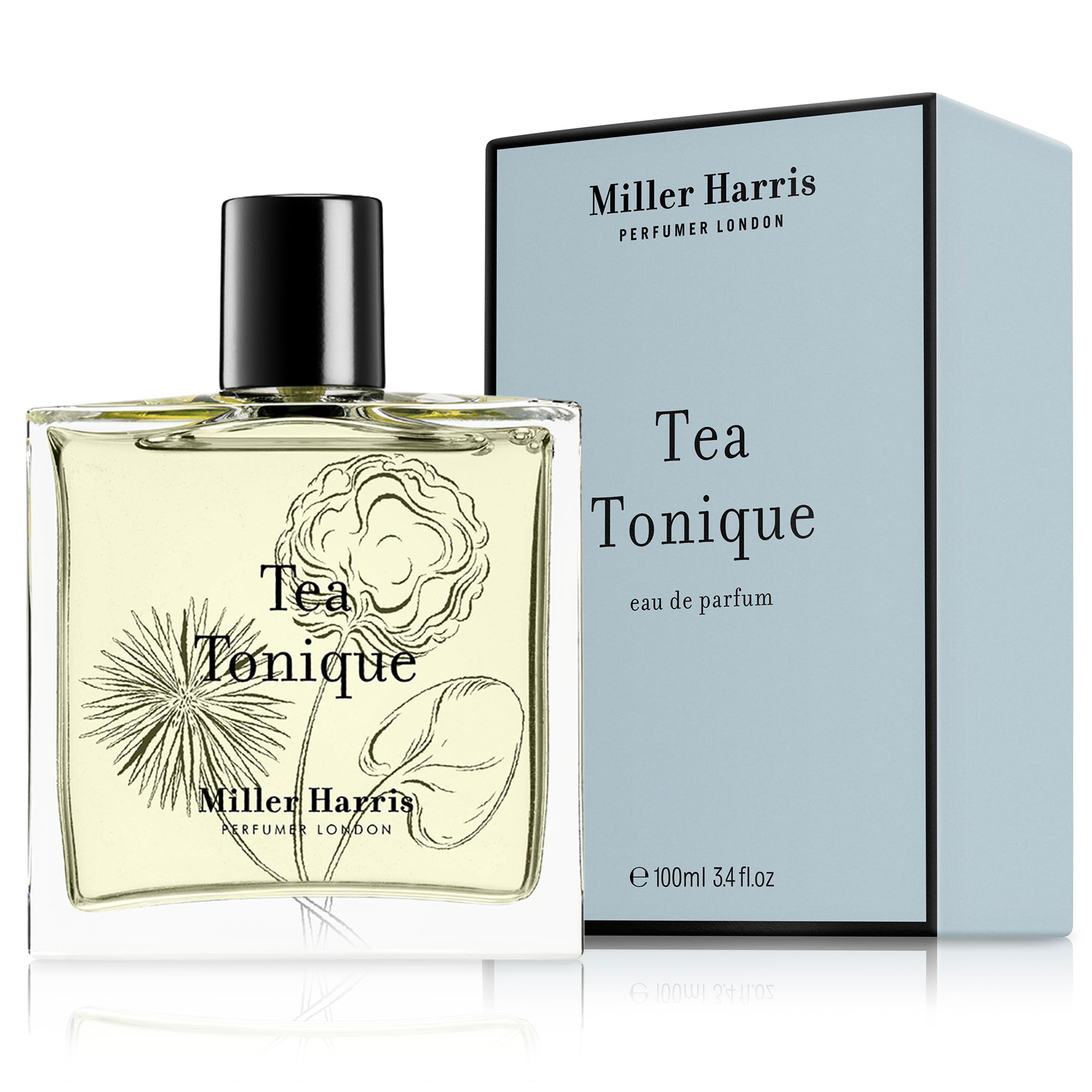 Miller Harris Tea Tonique Eau de Parfum | 3.4 oz Citrus Tea Fragrance for Women - Fresh & Elegant Scent for Daytime Wear, Office & Special Occasions