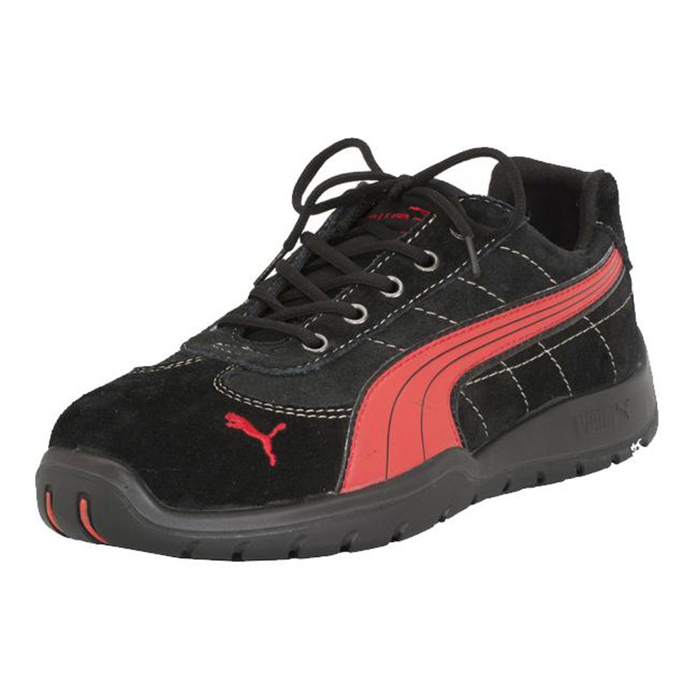 PUMA Safety Silverstone SD Black/Red Work Shoes - Slip Resistant & Comfortable for Men - Ideal for Construction, Warehouse & Industrial Work