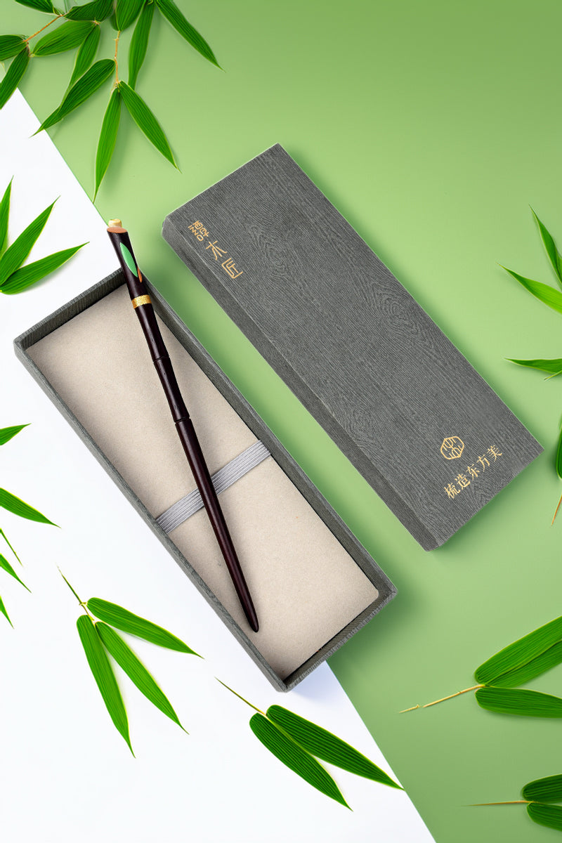 Elegant Bamboo Pattern Black Rosewood Hairpin for Women - Handcrafted Wooden Hair Accessory for Weddings, Parties & Everyday Style