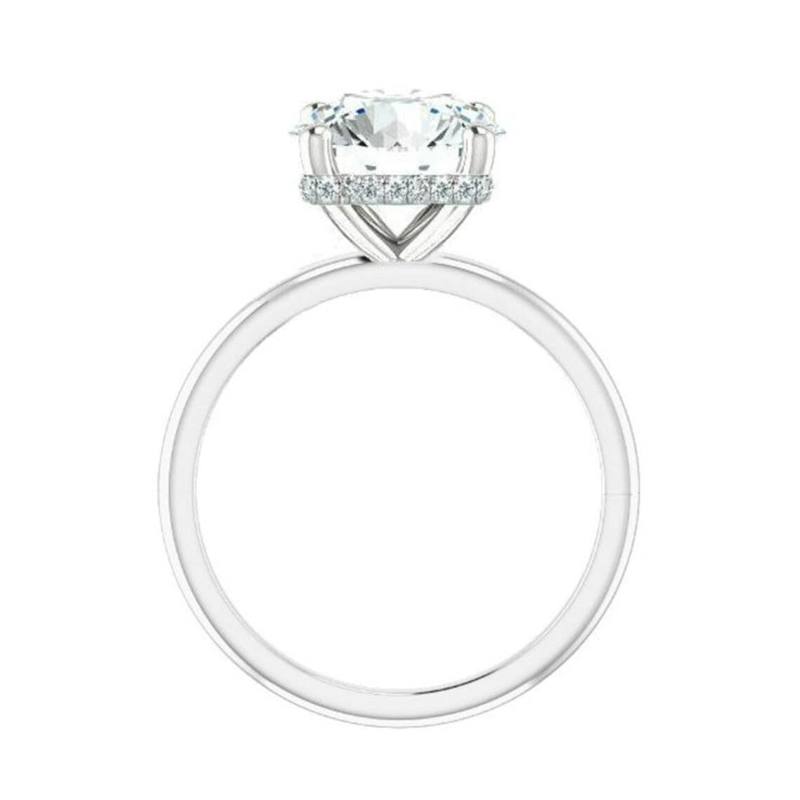 4 CT Oval Moissanite Engagement Ring Wedding Bridal Set, Diamond Anniversary Ring, Solitaire Halo-Setting Vintage Silver Promise Ring for Women - Perfect for Proposals, Weddings & Special Occasions