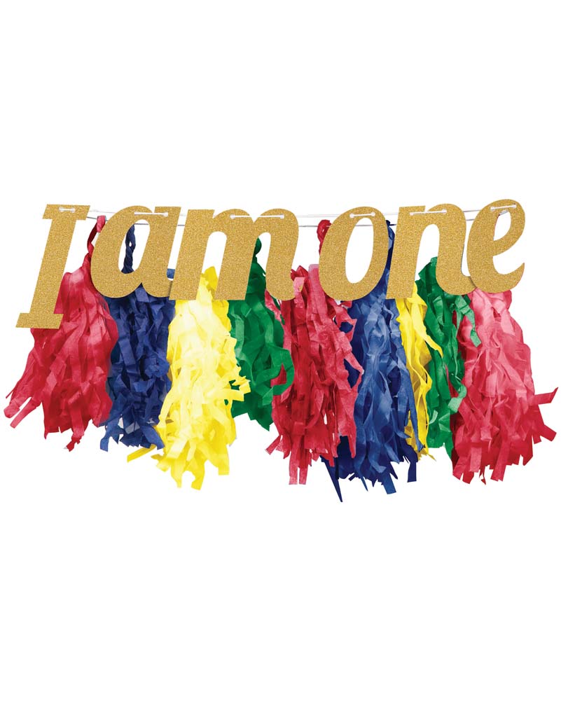 1st Birthday High Chair Tissue Tassel Garland - Colorful Party Decor for Baby's First Birthday, Baby Shower & Milestone Celebrations