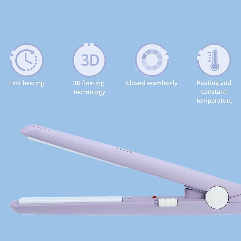 2 in 1 Mini Hair Straightener & Flat Iron - Ceramic Tourmaline Plate, Lightweight Portable Travel Size for Straightening & Styling - Perfect for Home, Travel, Salon & On-the-Go Hair Care
